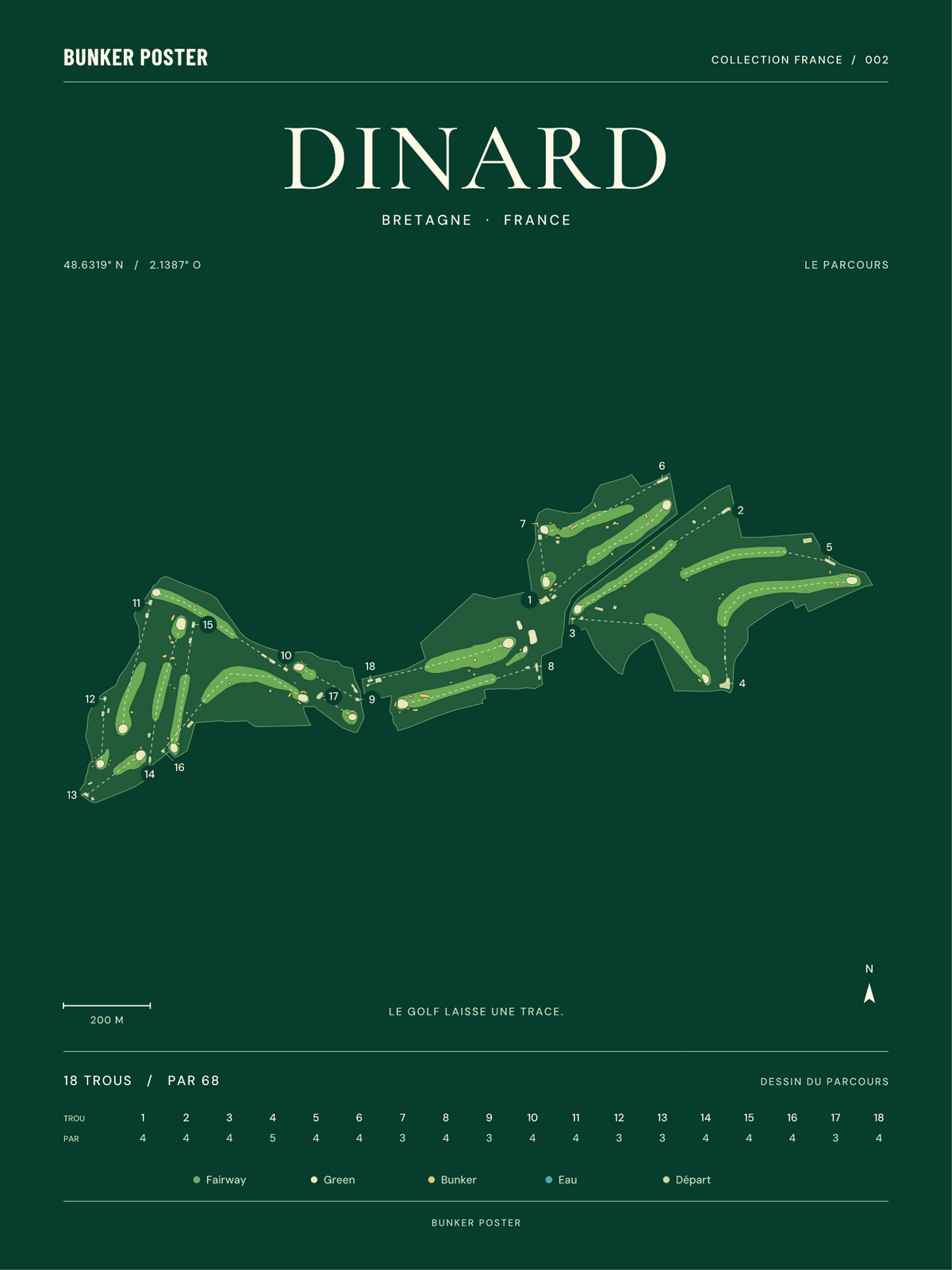 Dinard — Vert club, 30 × 40 cm