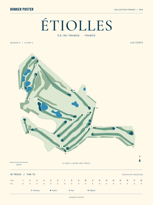 Golf d'Étiolles — Les Cerfs, Marine sur sable, 30 × 40 cm