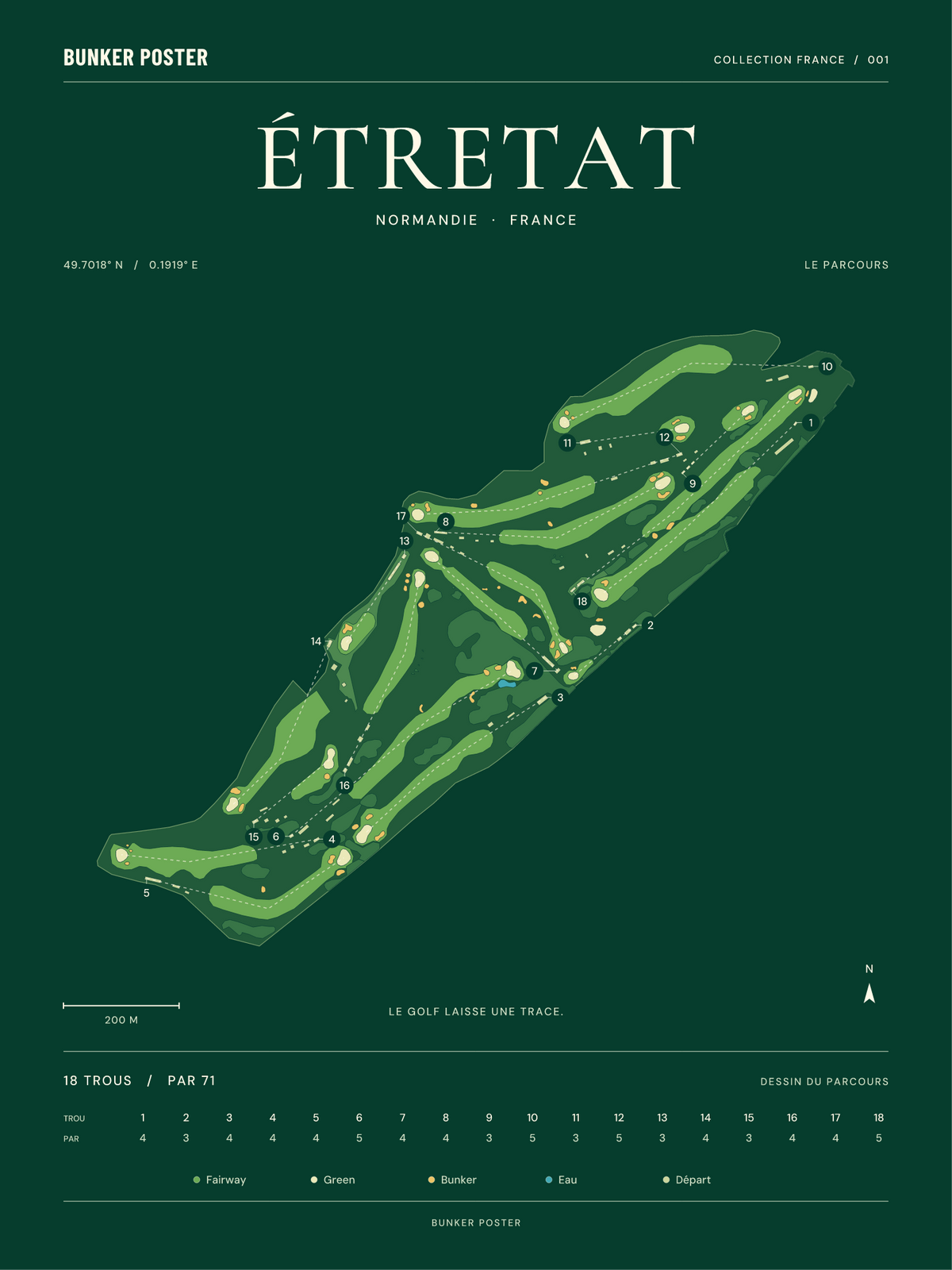 Étretat — Vert club, 30 × 40 cm