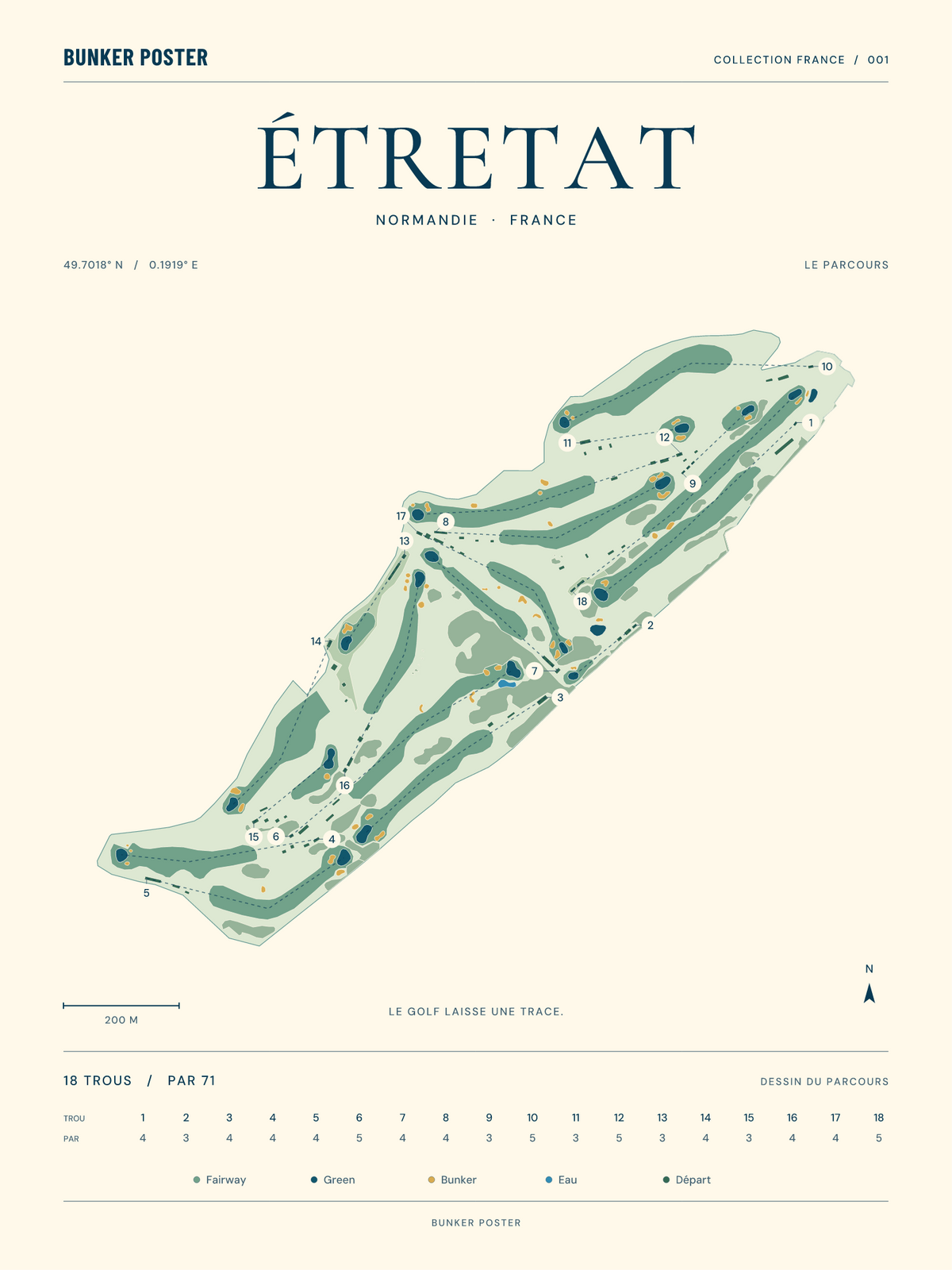 Bunker Poster — etretat, marine, 30 × 40 cm