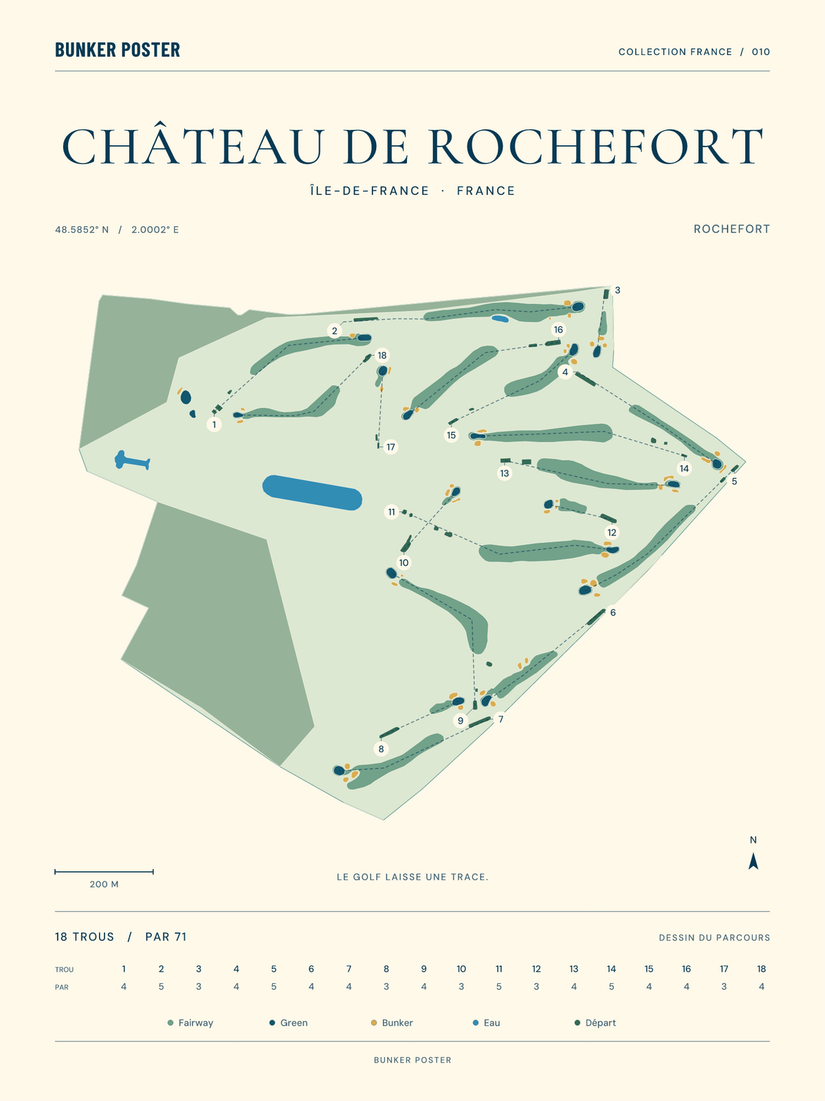 Golf du Château de Rochefort — Rochefort, Marine sur sable, 30 × 40 cm