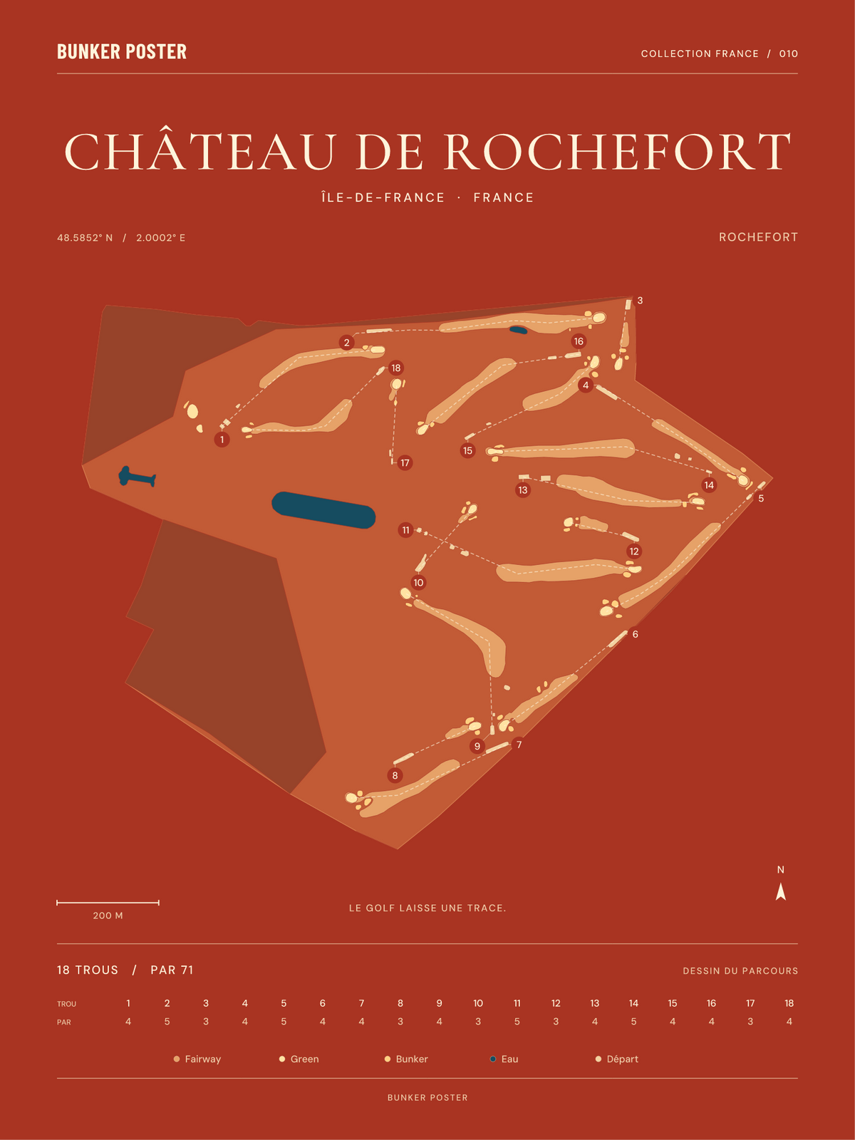 Golf du Château de Rochefort — Rochefort, Terre cuite, 30 × 40 cm