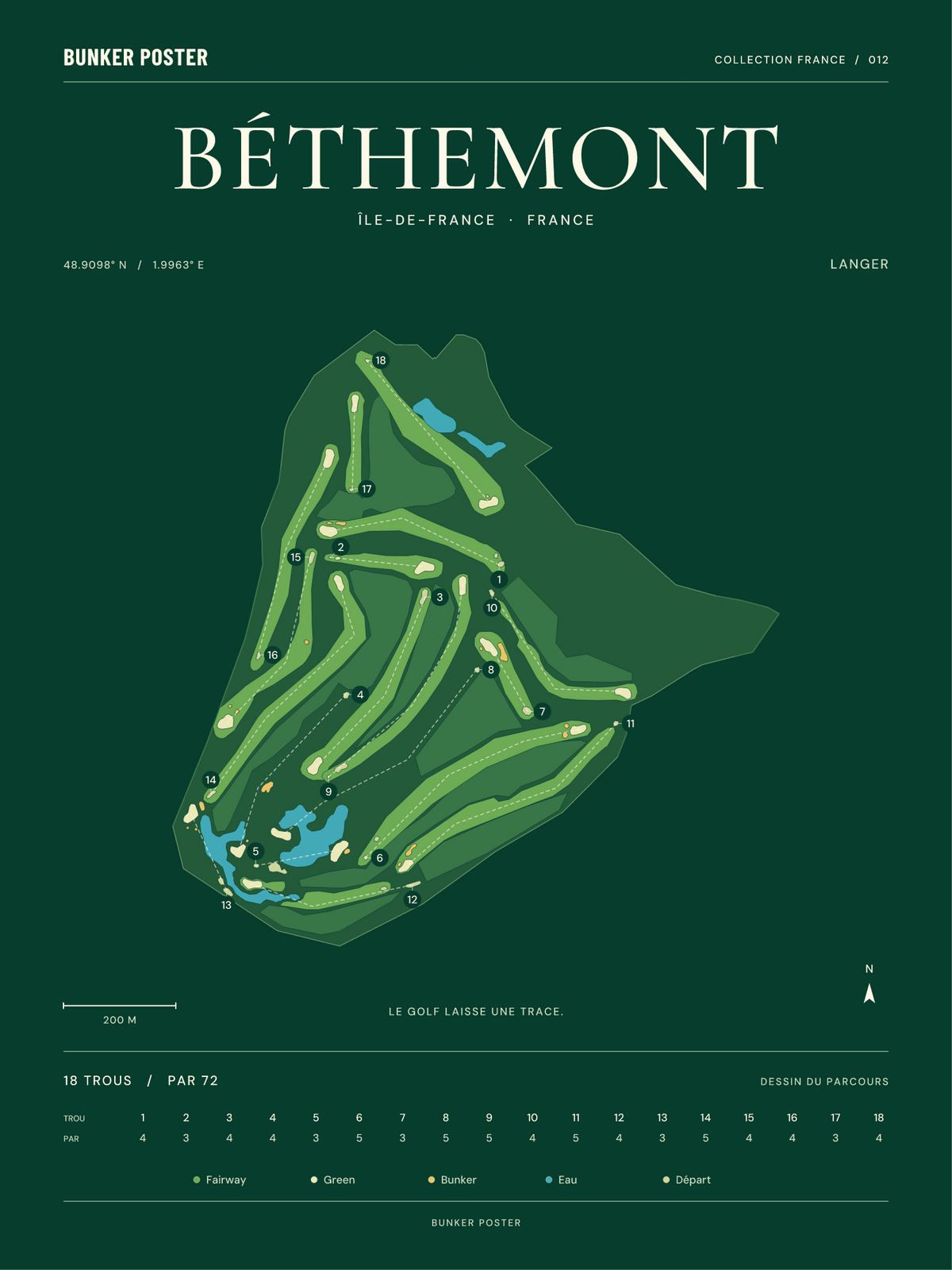 Golf de Béthemont — Langer, Vert club, 30 × 40 cm