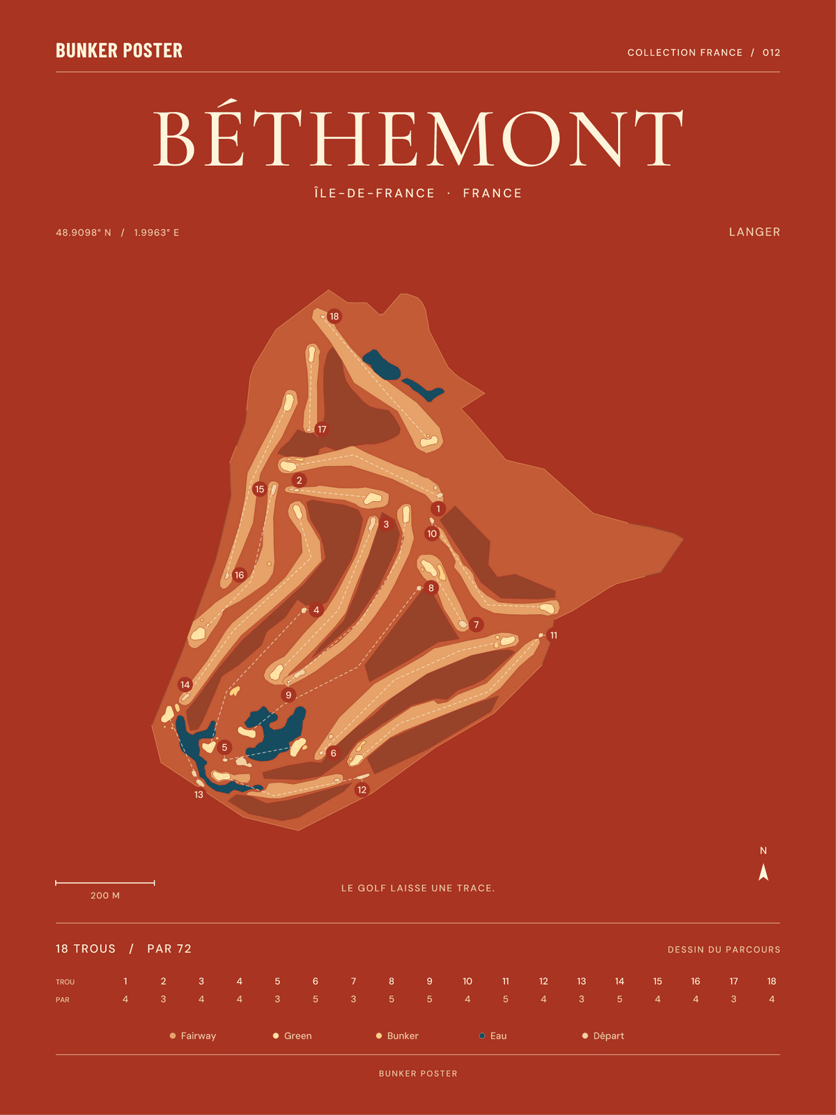 Golf de Béthemont — Langer, Terre cuite, 30 × 40 cm