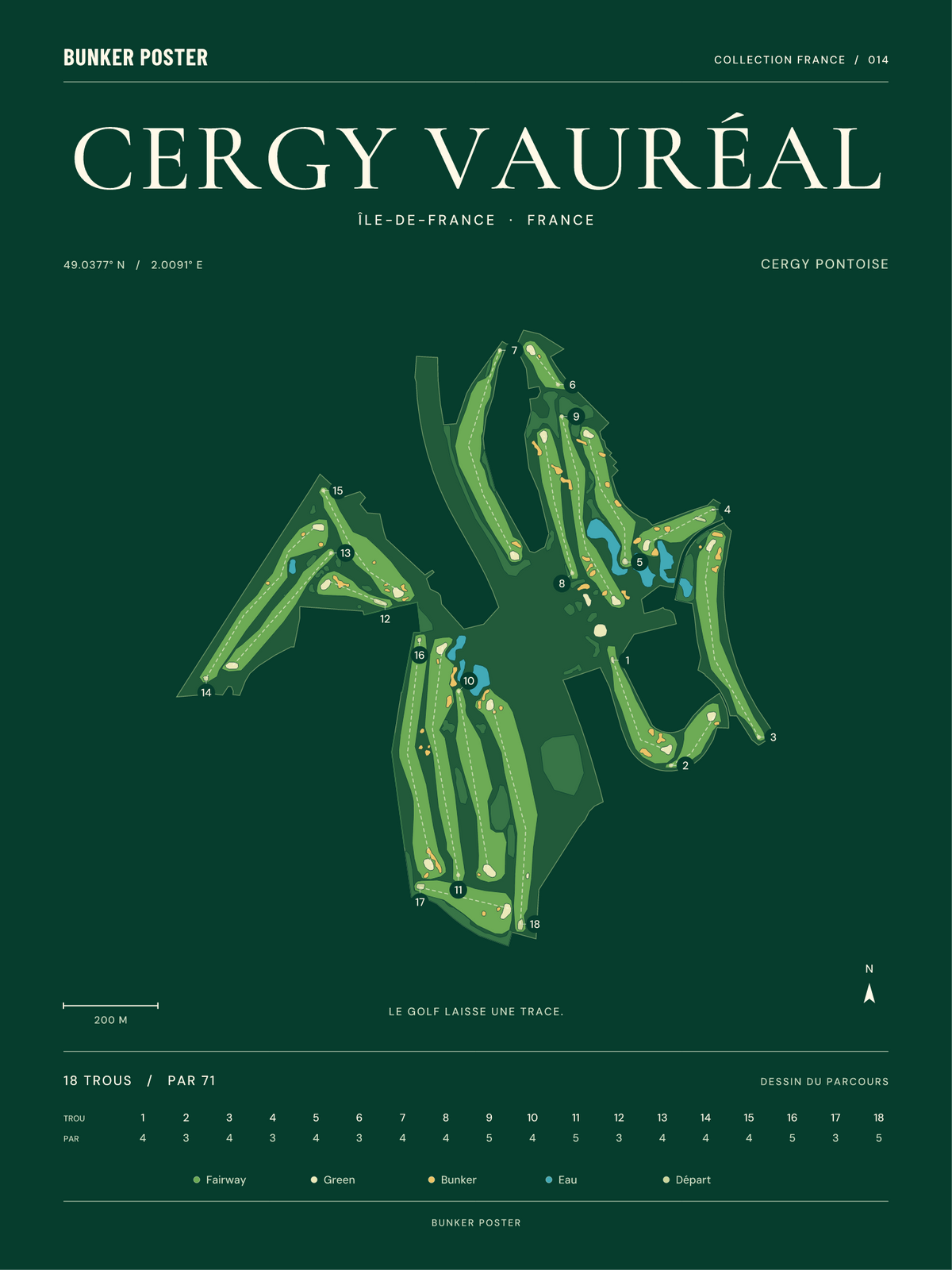 Golf de Cergy Vauréal — Cergy Pontoise, Vert club, 30 × 40 cm