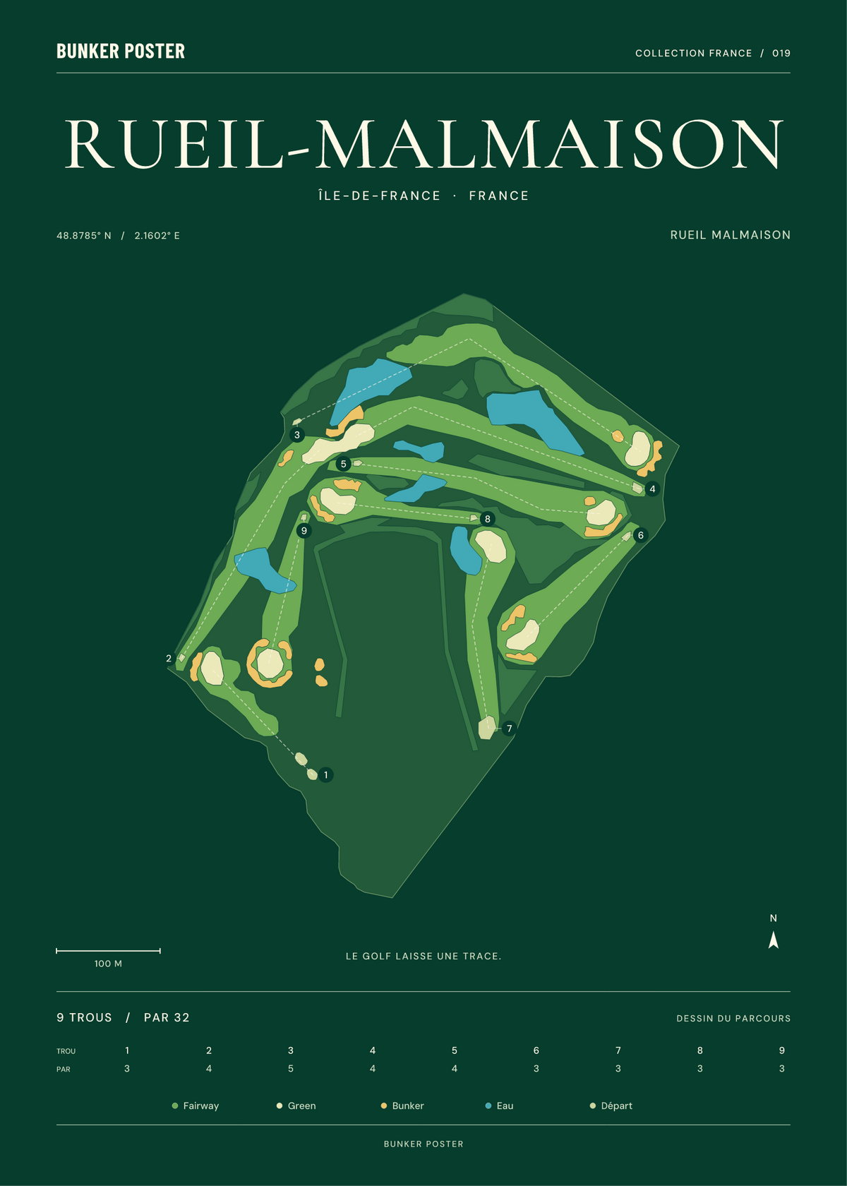 Golf Bluegreen Rueil-Malmaison — Rueil Malmaison, Vert club, 50 × 70 cm