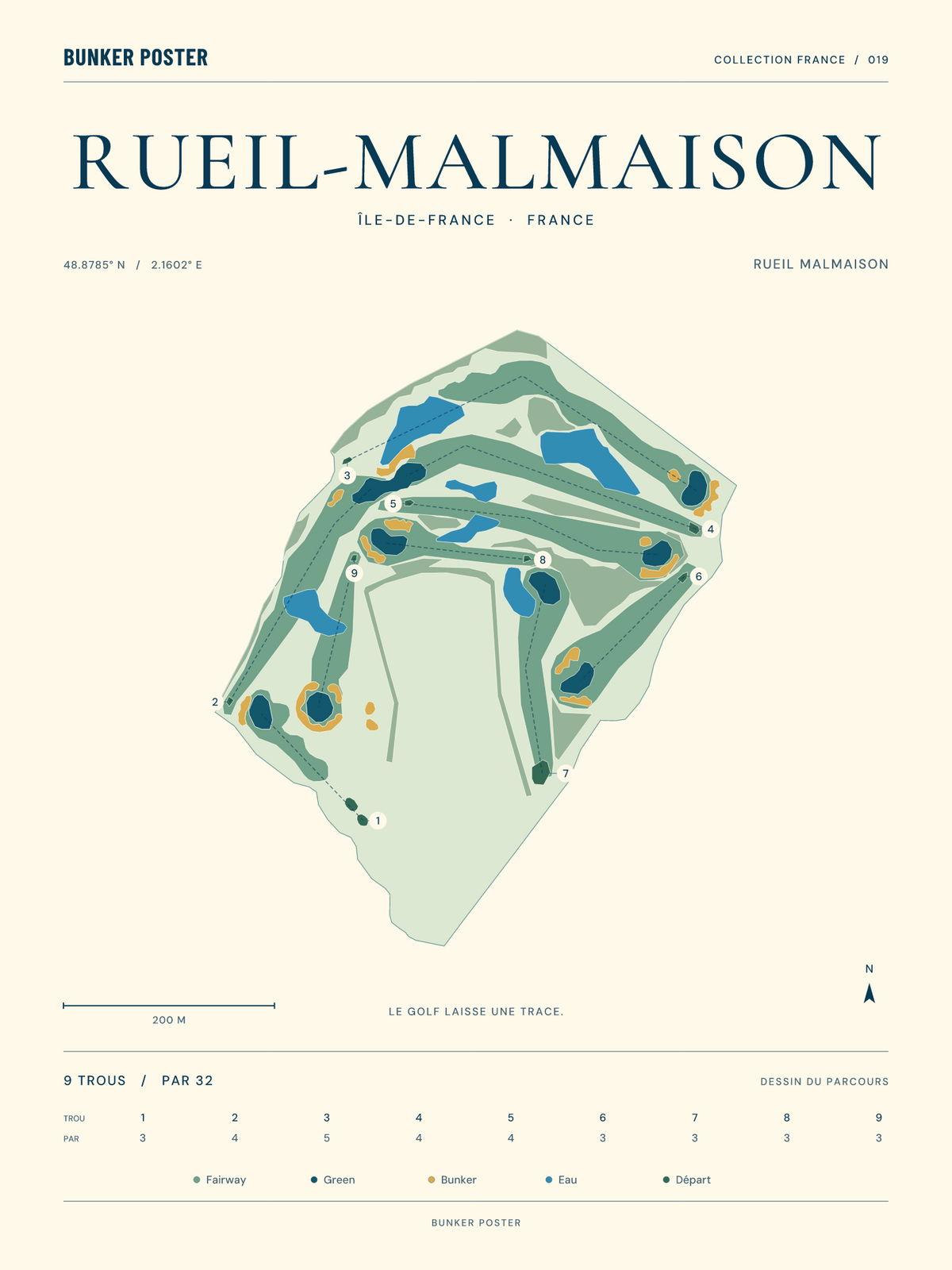 Golf Bluegreen Rueil-Malmaison — Rueil Malmaison, Marine sur sable, 30 × 40 cm