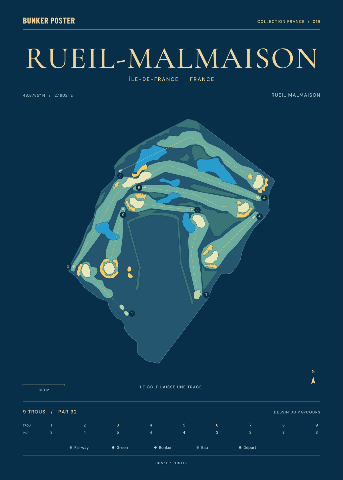 Golf Bluegreen Rueil-Malmaison — Rueil Malmaison, Sable sur marine, 50 × 70 cm