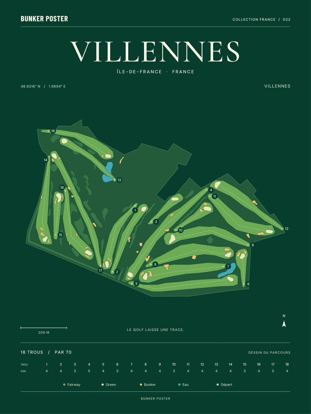 Golf de Villennes — Villennes, Vert club, 30 × 40 cm