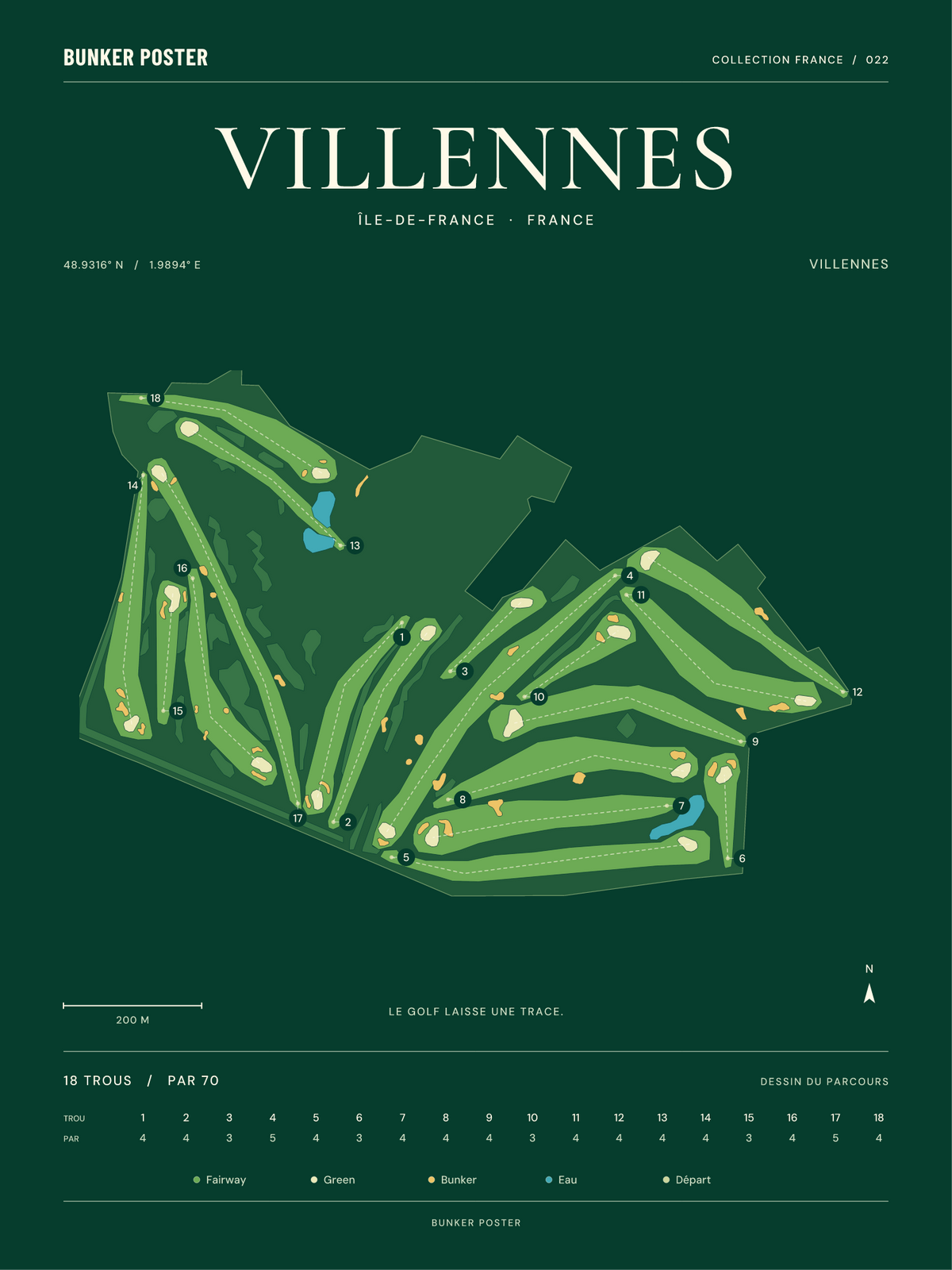 Golf de Villennes — Villennes, Vert club, 30 × 40 cm
