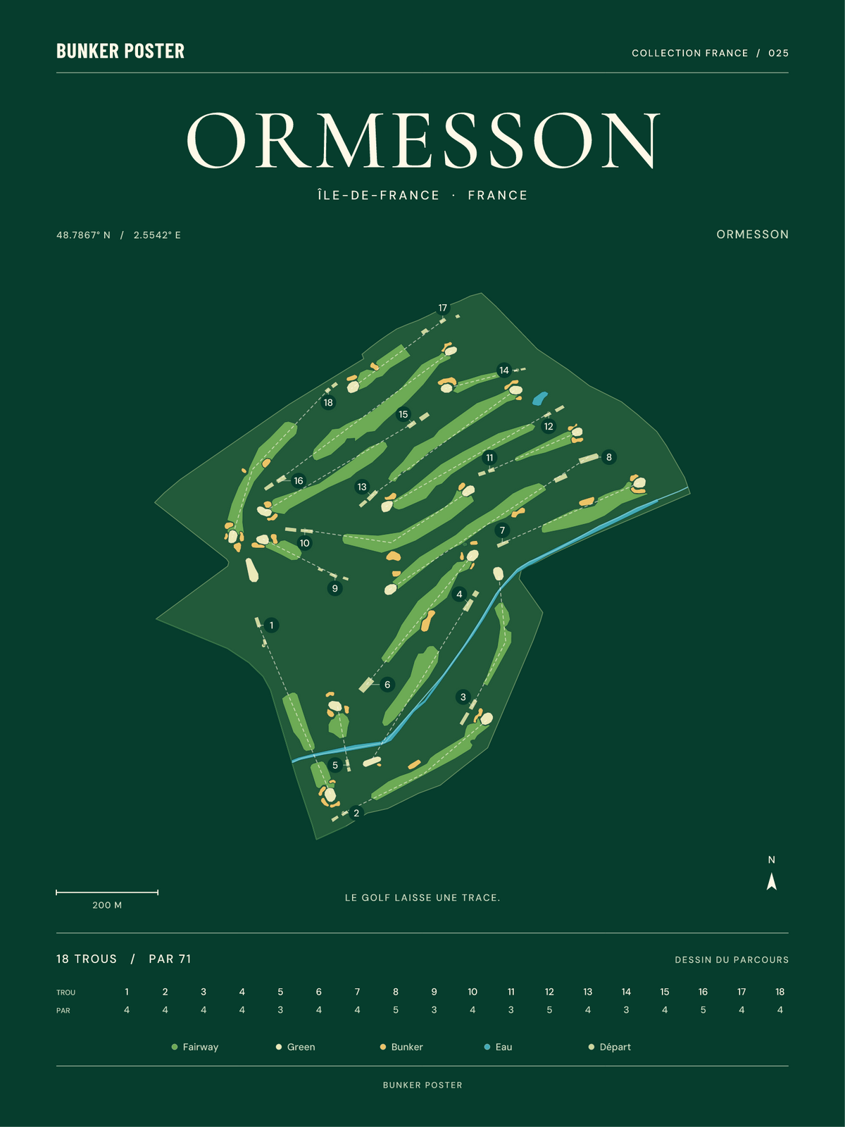 Golf d’Ormesson — Ormesson, Vert club, 30 × 40 cm