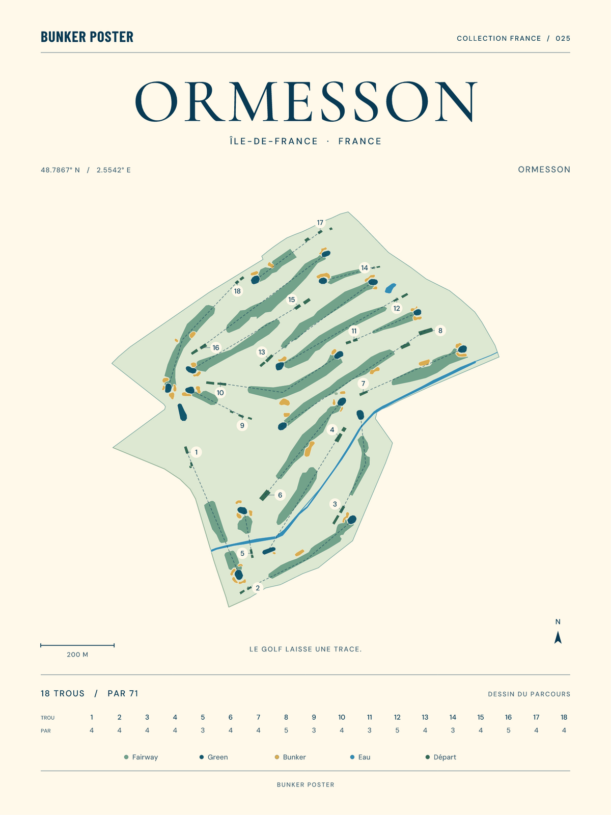 Golf d’Ormesson — Ormesson, Marine sur sable, 30 × 40 cm
