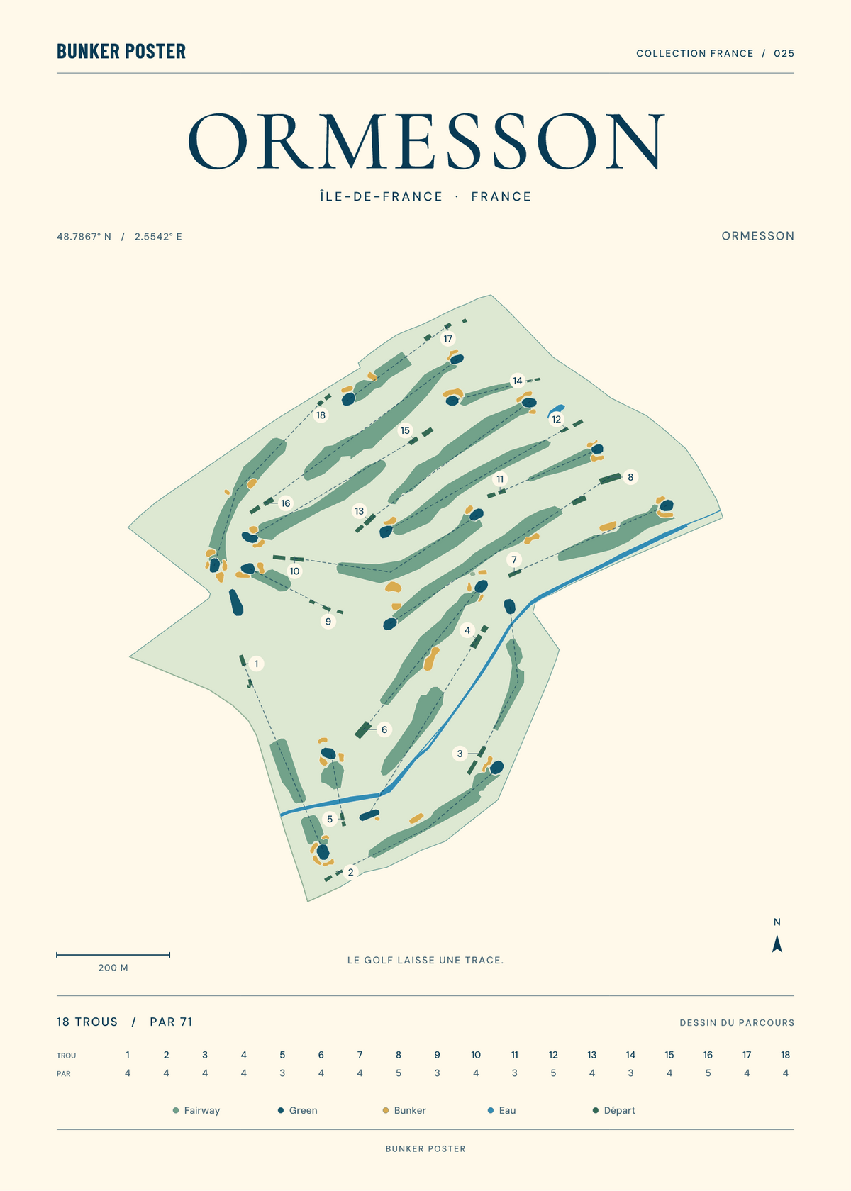 Golf d’Ormesson — Ormesson, Marine sur sable, 50 × 70 cm