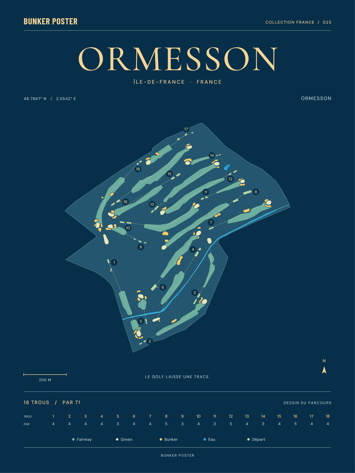 Golf d’Ormesson — Ormesson, Sable sur marine, 30 × 40 cm