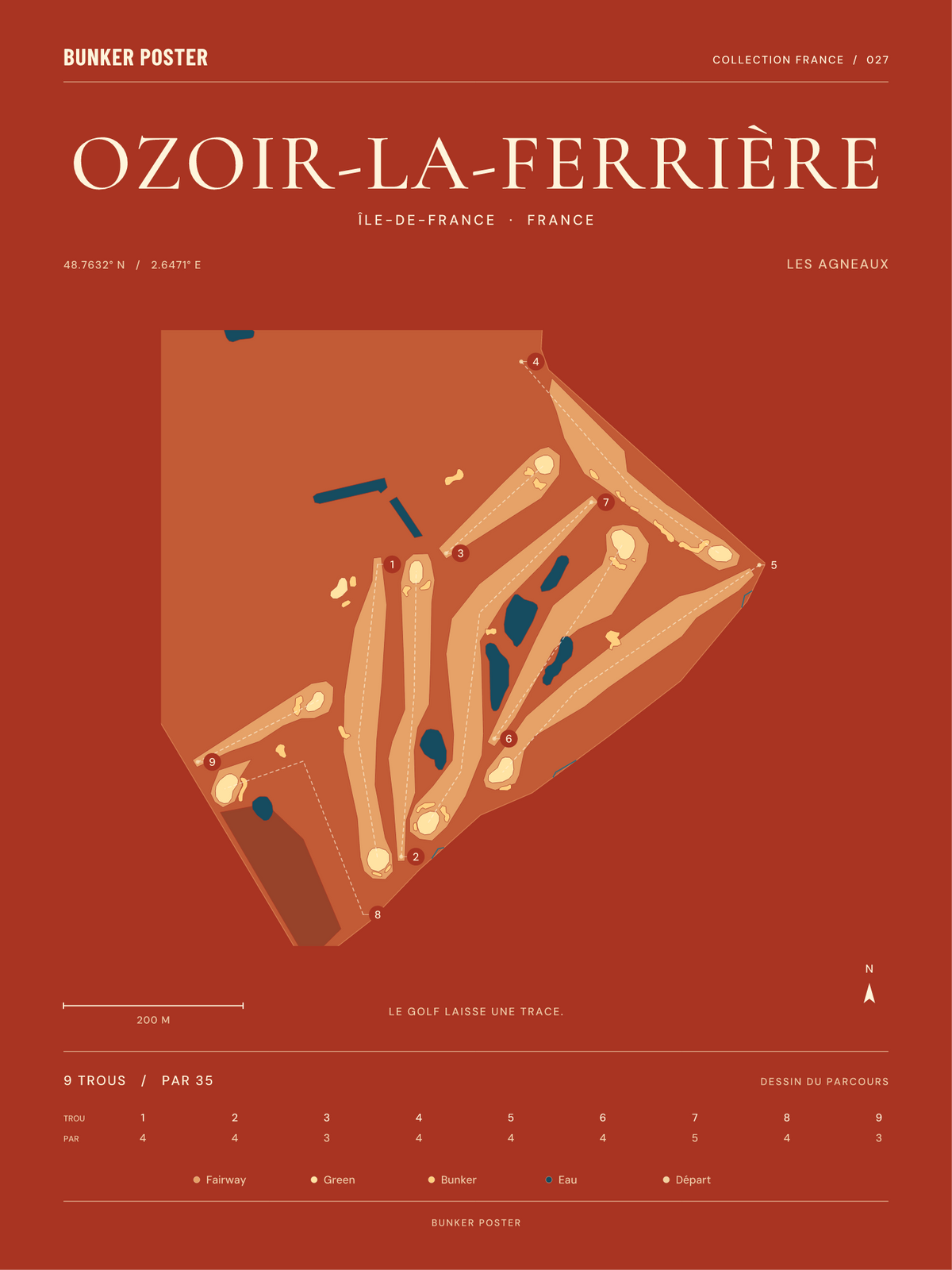 Golf d'Ozoir-la-Ferrière — Les Agneaux, Terre cuite, 30 × 40 cm