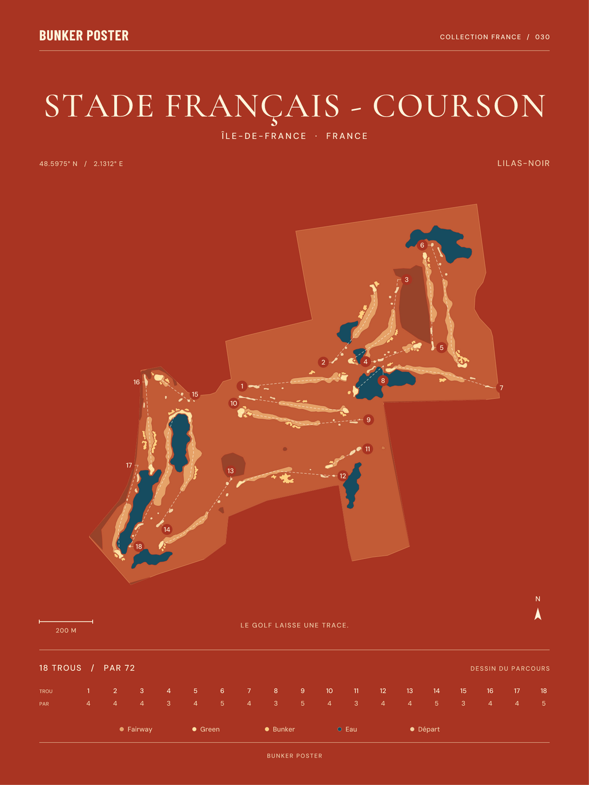 Golf du Stade Français - Courson — Lilas-Noir, Terre cuite, 30 × 40 cm