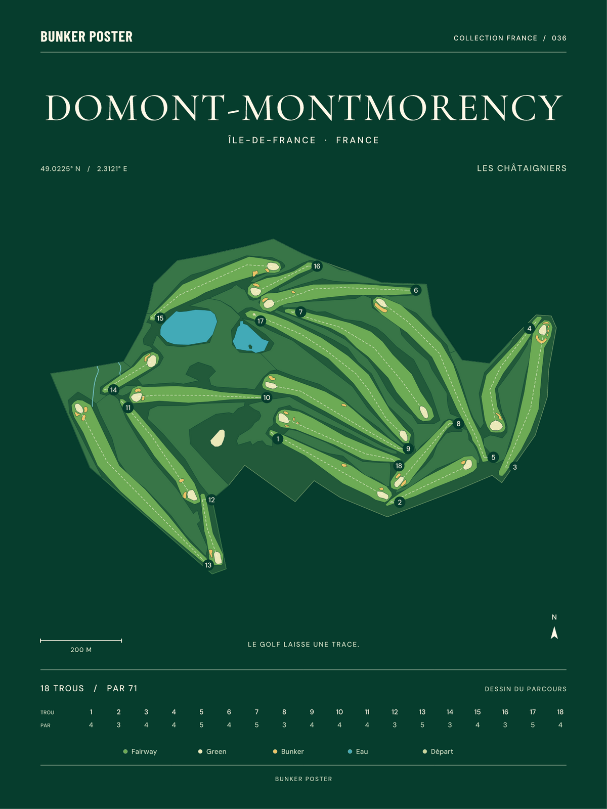 Golf de Domont-Montmorency — Les Châtaigniers, Vert club, 30 × 40 cm
