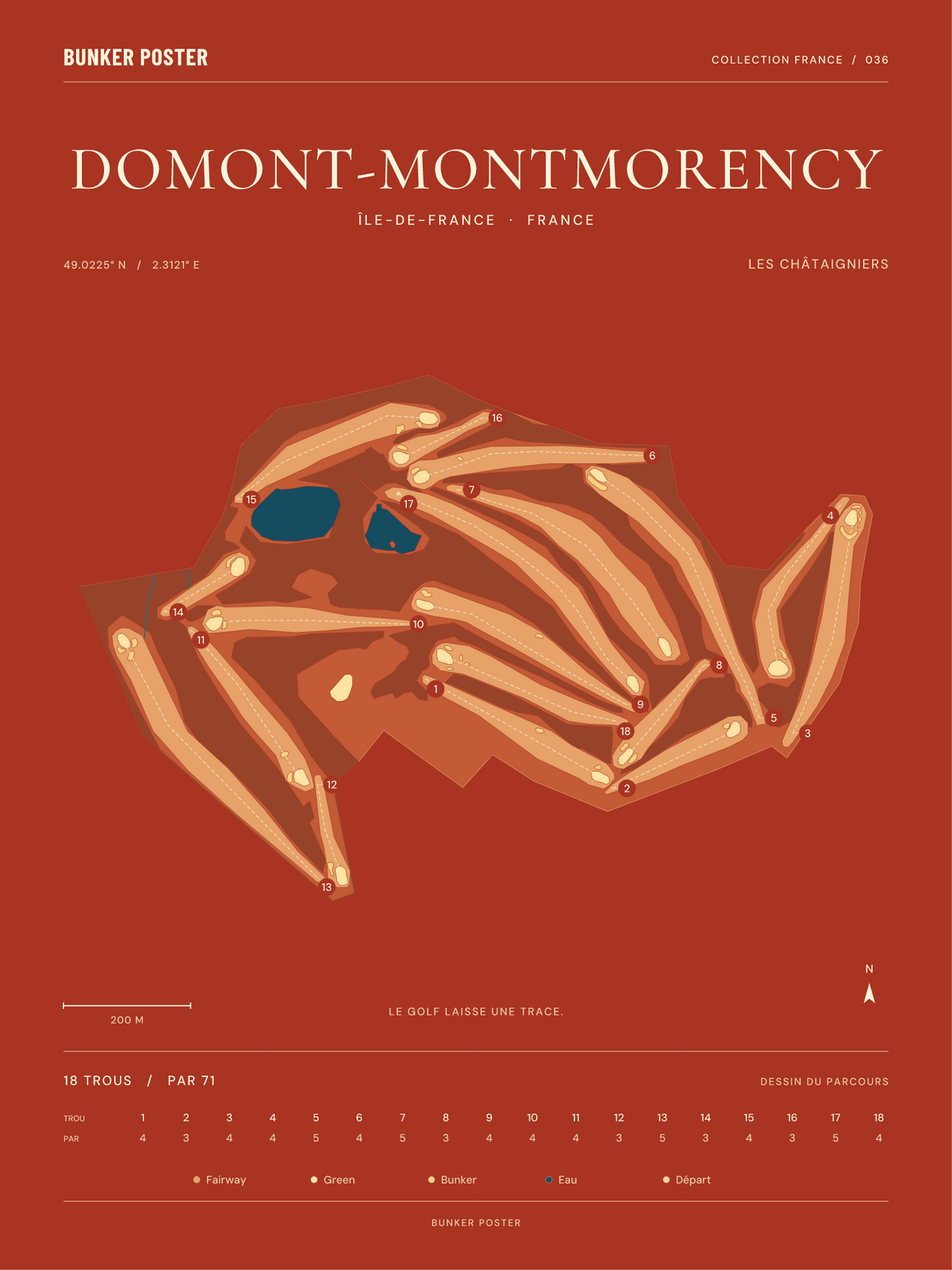 Golf de Domont-Montmorency — Les Châtaigniers, Terre cuite, 30 × 40 cm