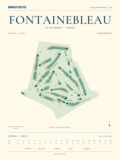 Golf de Fontainebleau — Fontainebleau, Marine sur sable, 30 × 40 cm