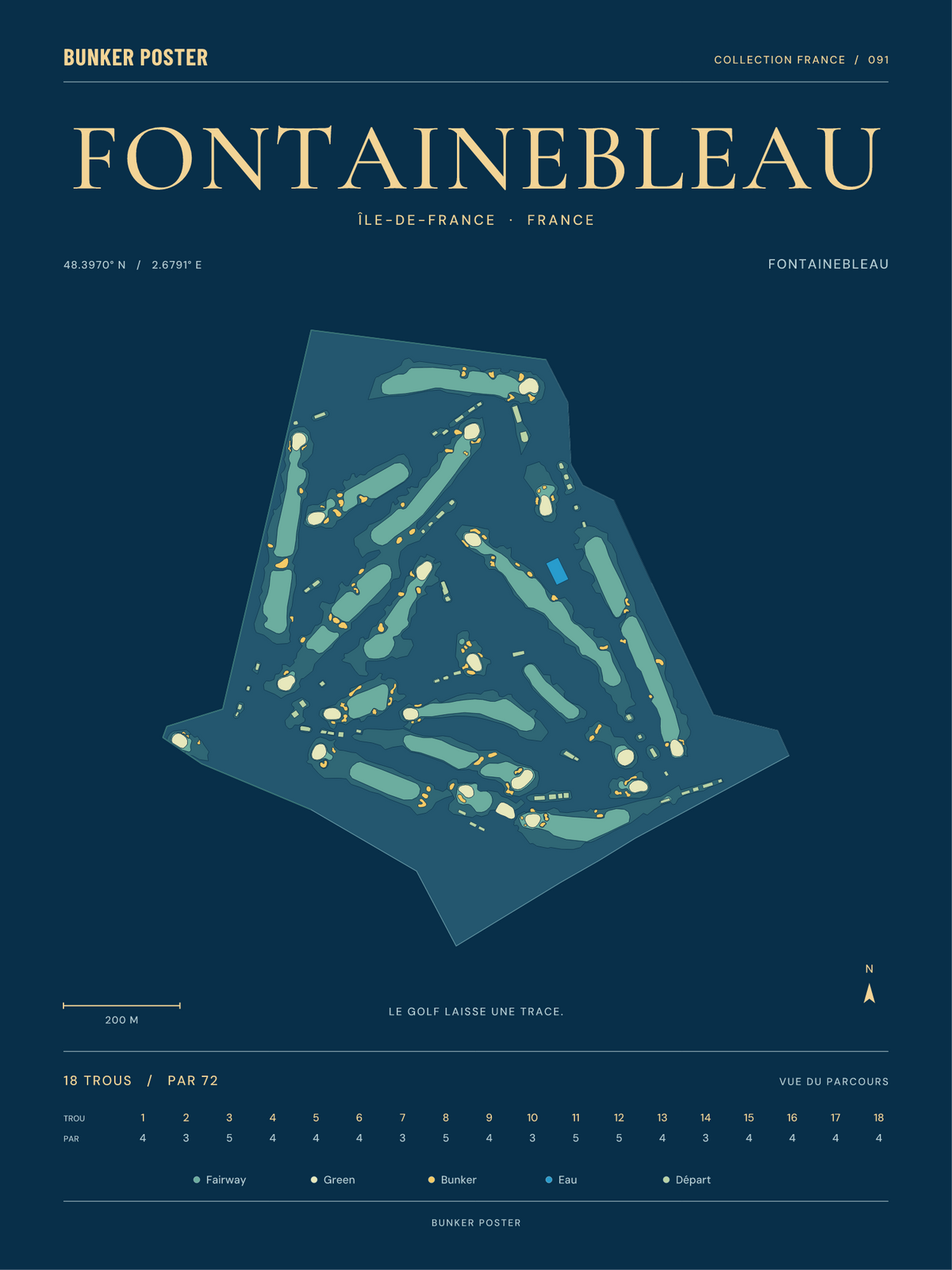 Golf de Fontainebleau — Fontainebleau, Sable sur marine, 30 × 40 cm