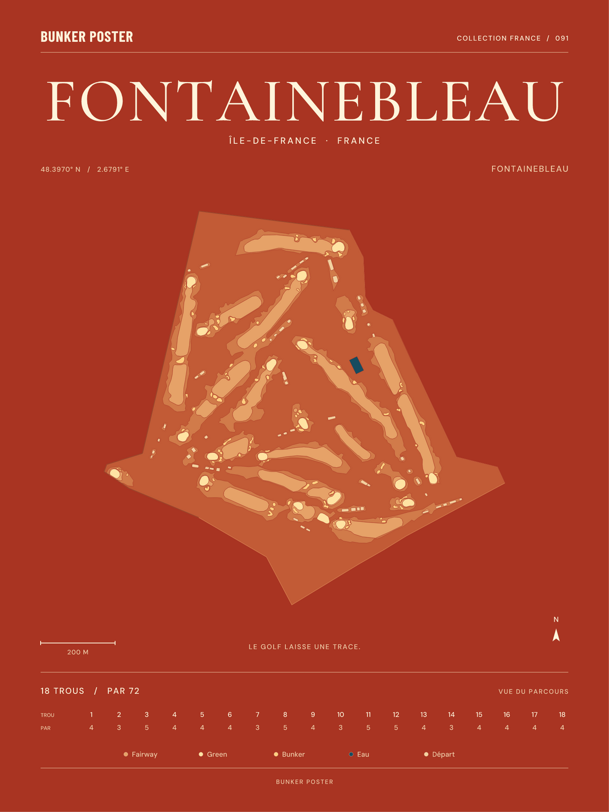 Golf de Fontainebleau — Fontainebleau, Terre cuite, 30 × 40 cm