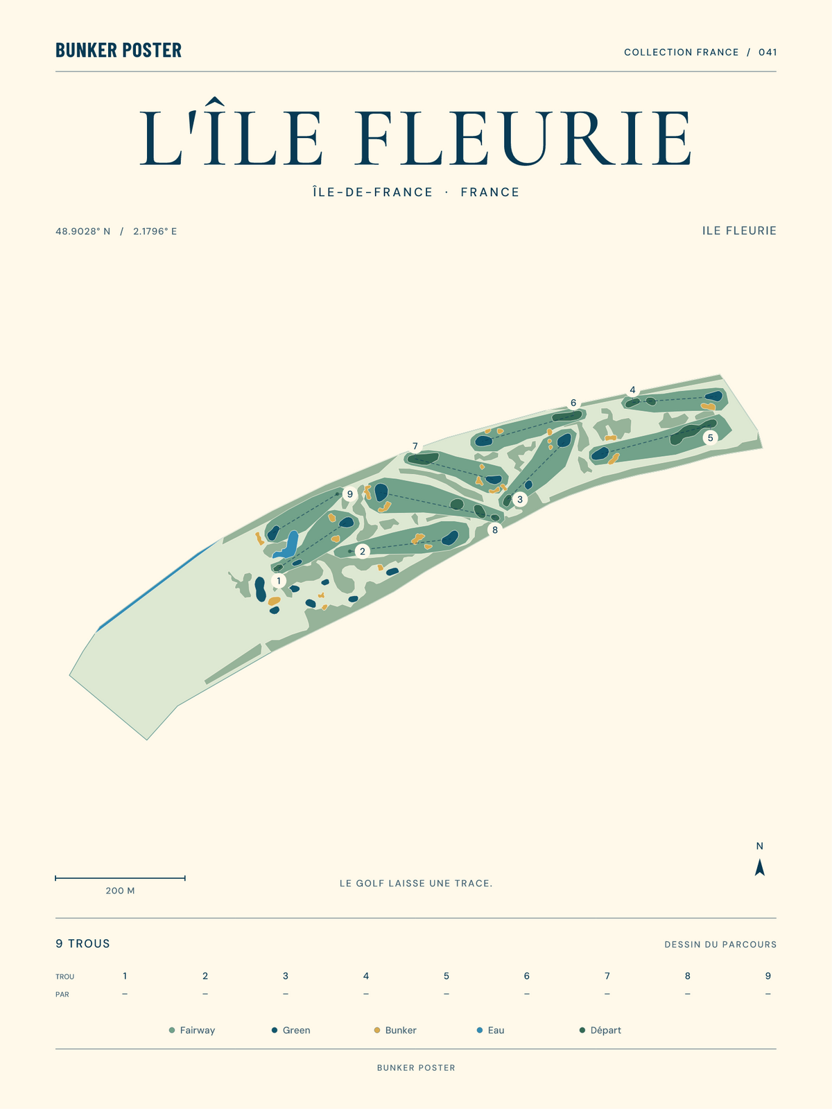 Golf de l'Île Fleurie — Ile Fleurie, Marine sur sable, 30 × 40 cm