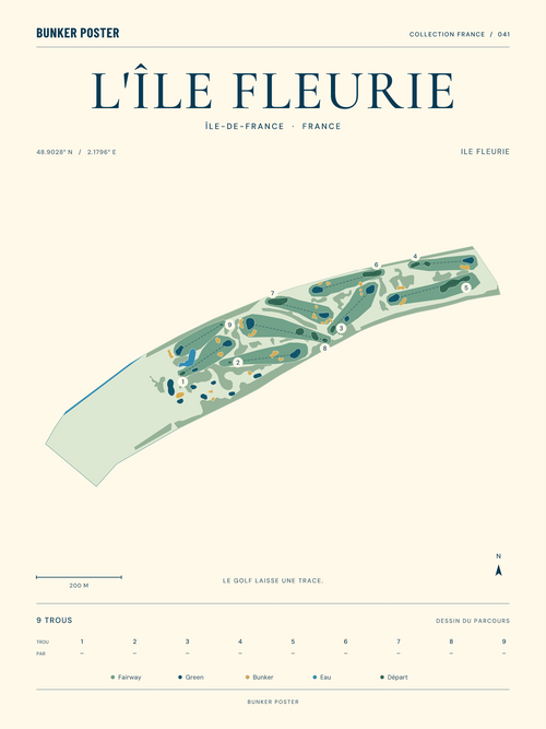 Golf de l'Île Fleurie — Ile Fleurie, Marine sur sable, 30 × 40 cm