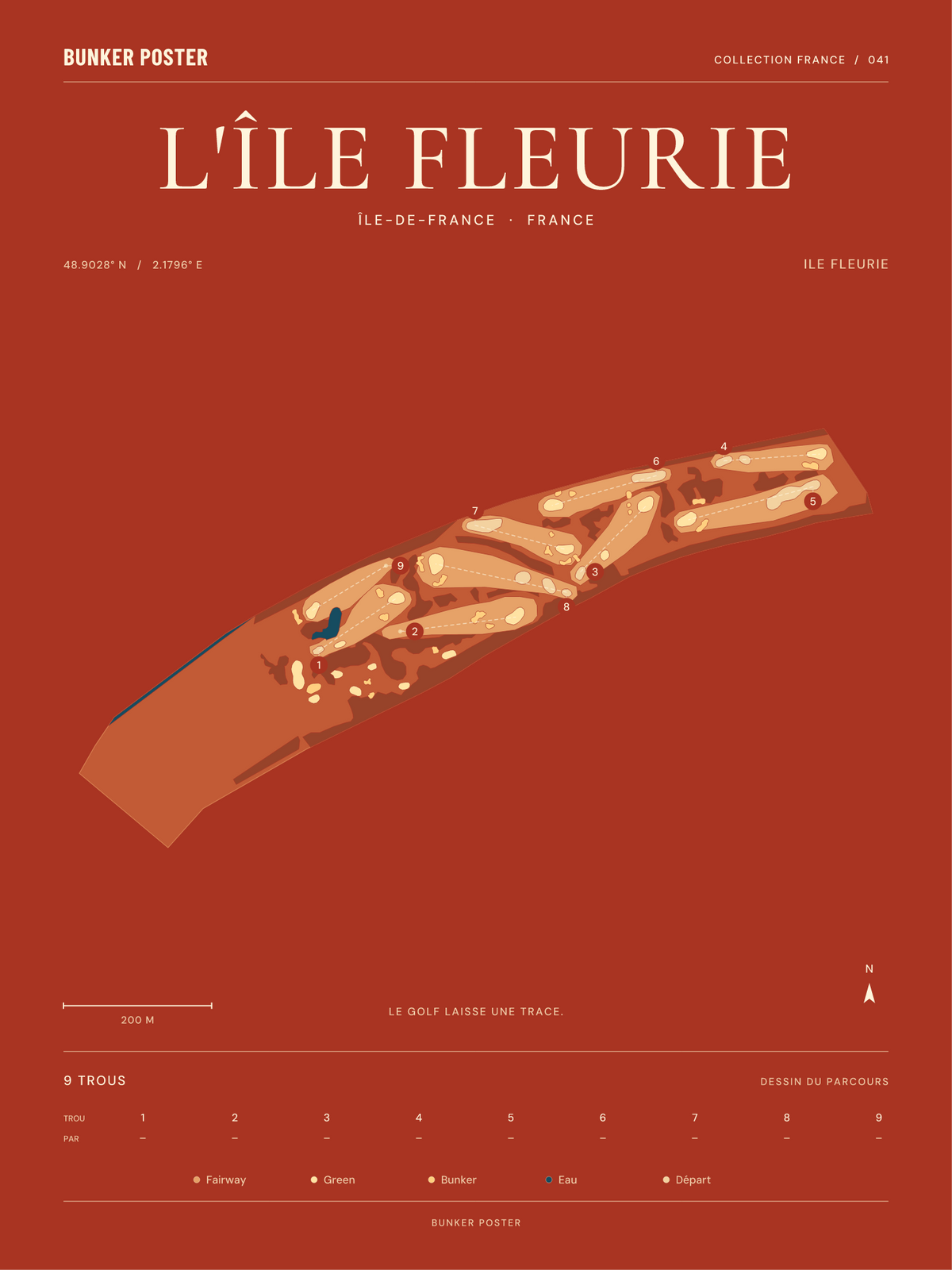 Golf de l'Île Fleurie — Ile Fleurie, Terre cuite, 30 × 40 cm