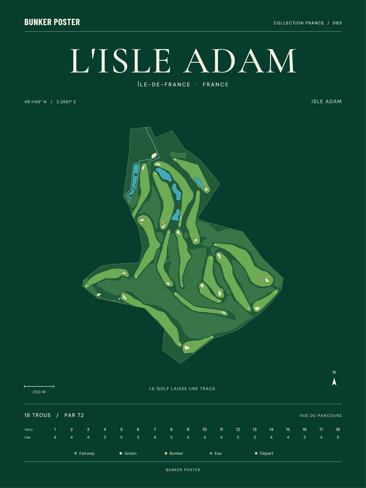 Golf de l'Isle Adam — Isle Adam, Vert club, 30 × 40 cm