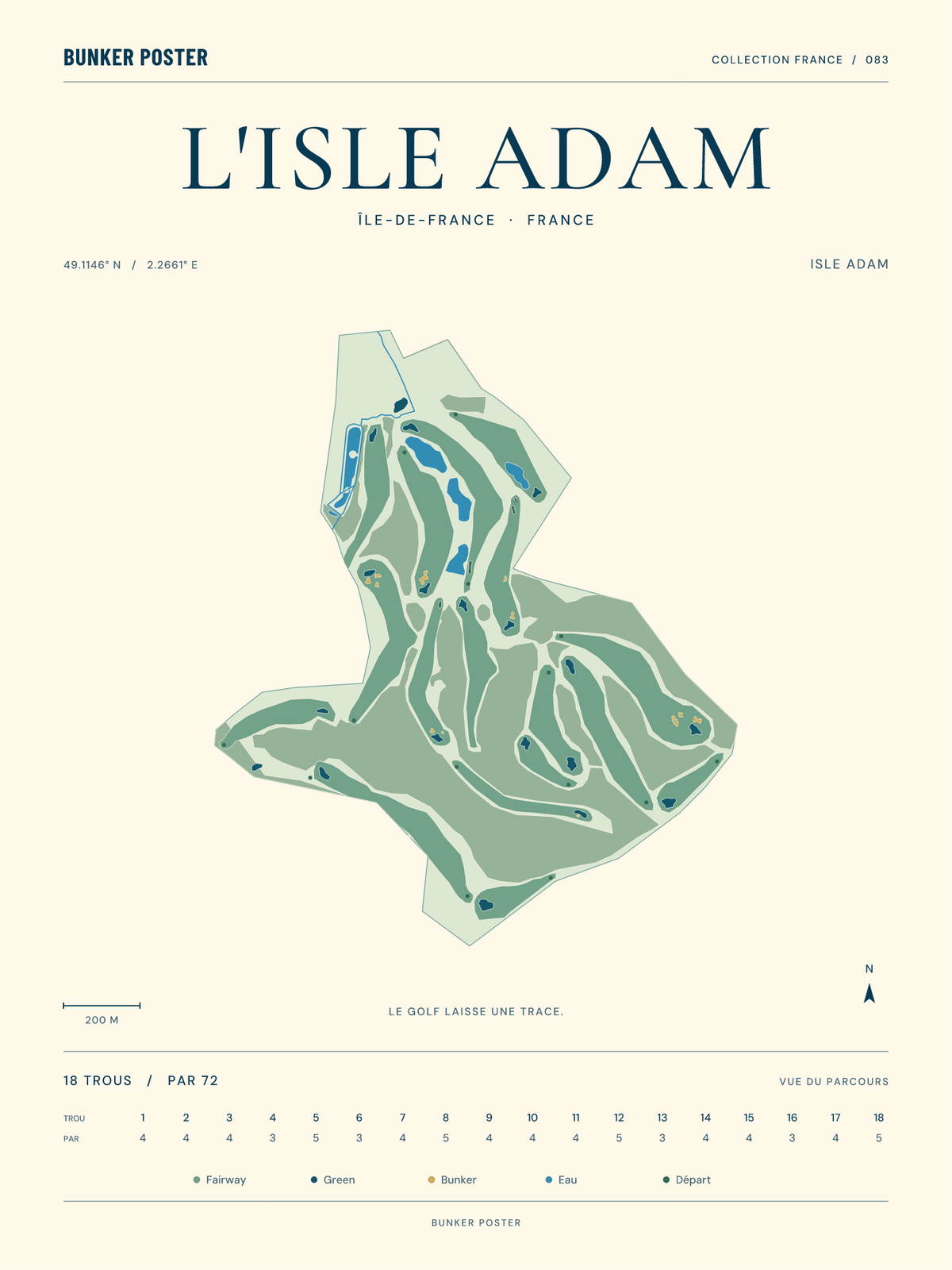 Golf de l'Isle Adam — Isle Adam, Marine sur sable, 30 × 40 cm