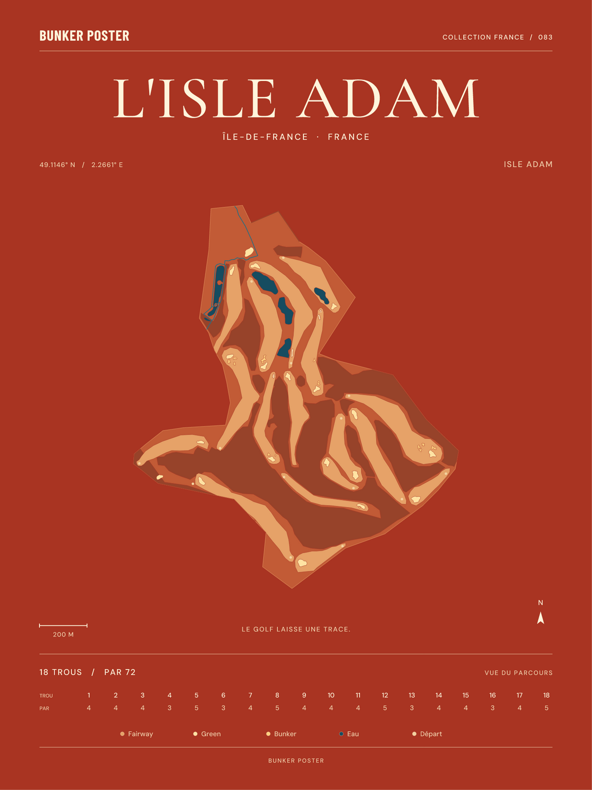Golf de l'Isle Adam — Isle Adam, Terre cuite, 30 × 40 cm
