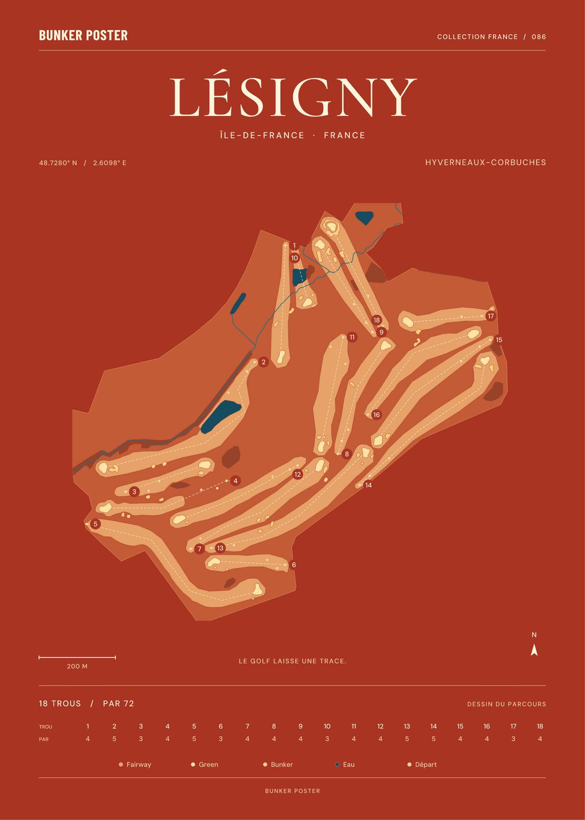 Golf de Lésigny-Réveillon — Hyverneaux-Corbuches, Terre cuite, 50 × 70 cm