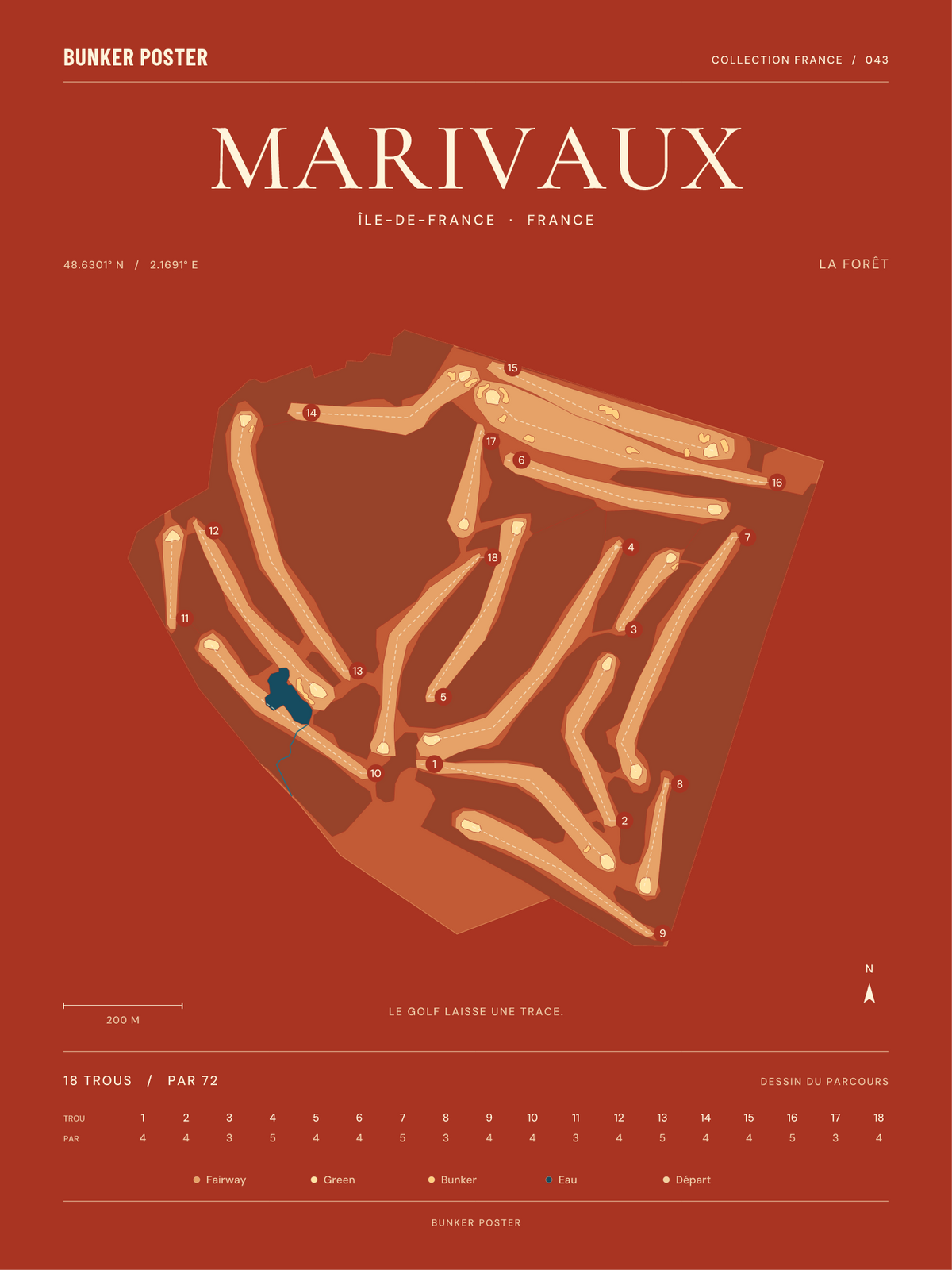 Golf de Marivaux — La Forêt, Terre cuite, 30 × 40 cm
