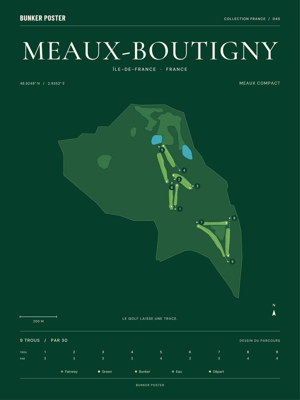Golf de Meaux-Boutigny — Meaux Compact, Vert club, 30 × 40 cm