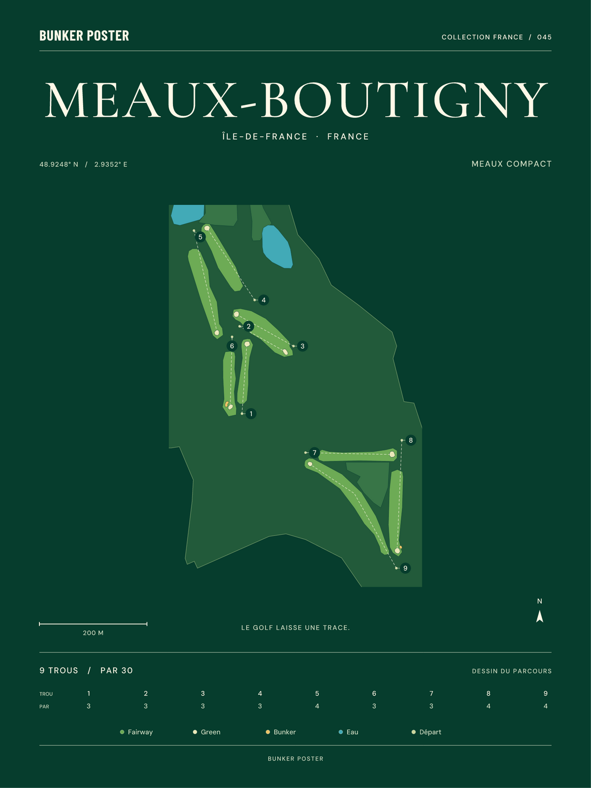 Golf de Meaux-Boutigny — Meaux Compact, Vert club, 30 × 40 cm