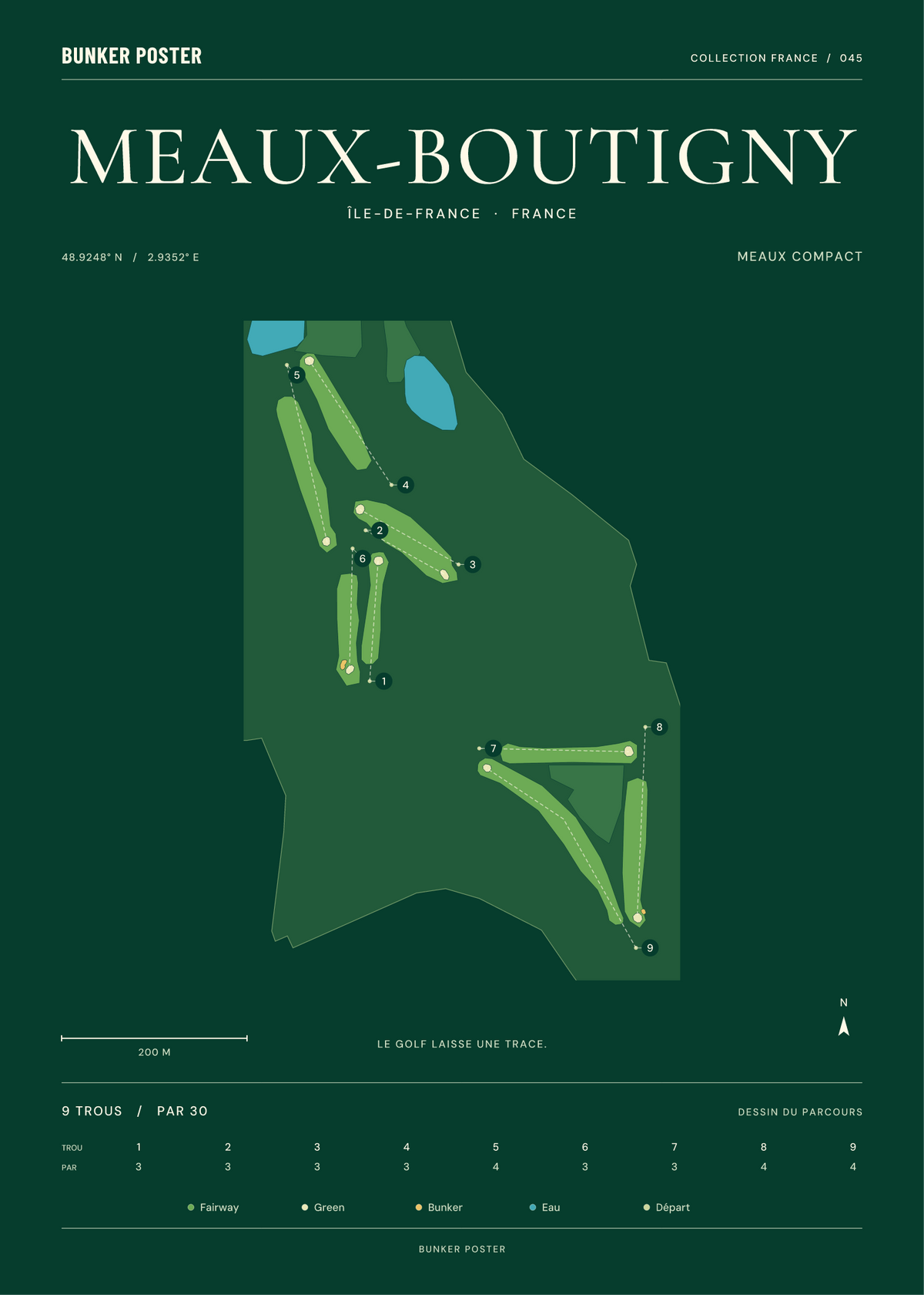 Golf de Meaux-Boutigny — Meaux Compact, Vert club, 50 × 70 cm