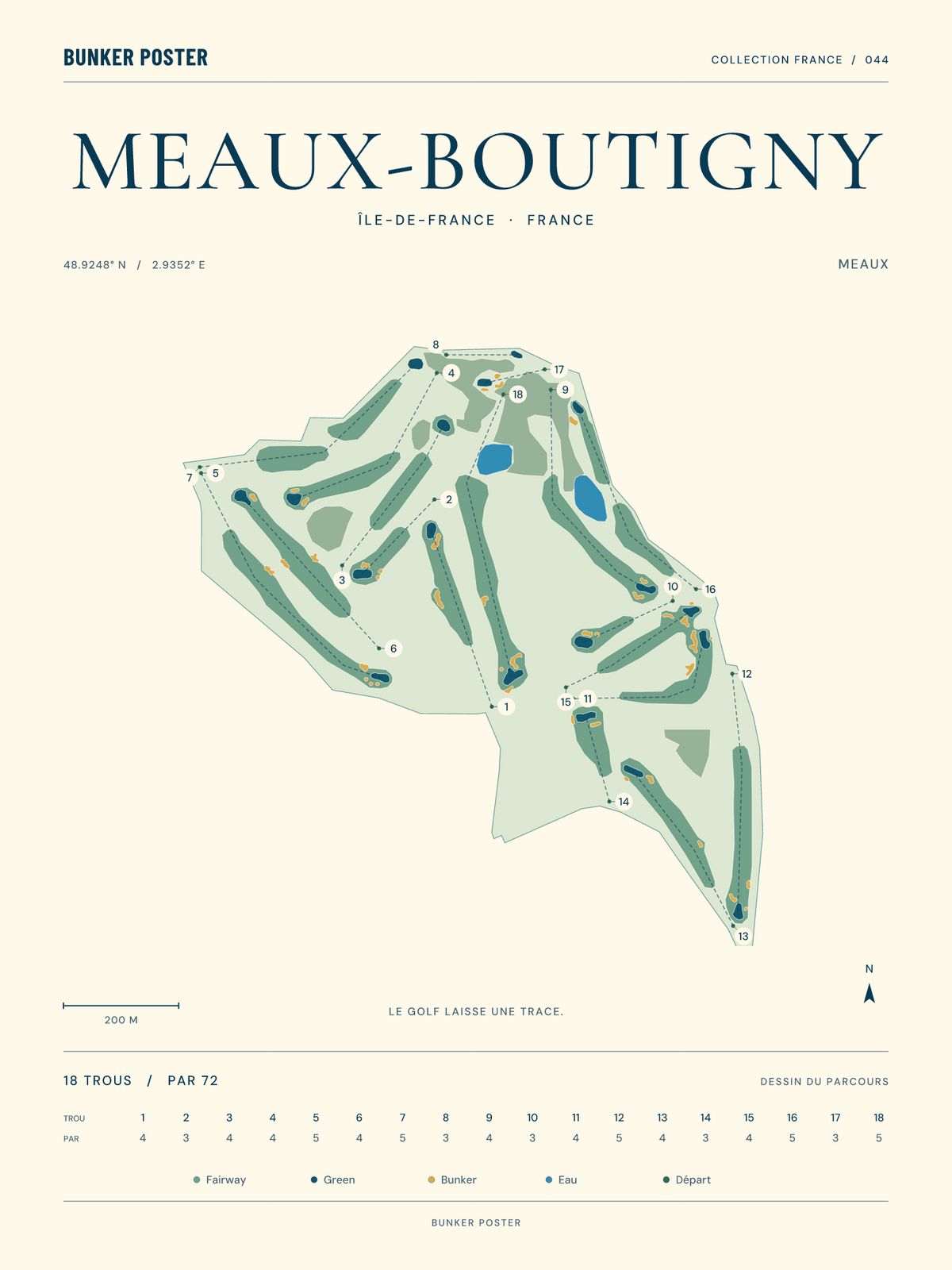 Golf de Meaux-Boutigny — Meaux, Marine sur sable, 30 × 40 cm