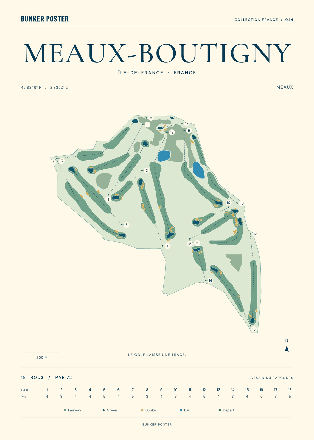 Golf de Meaux-Boutigny — Meaux, Marine sur sable, 50 × 70 cm