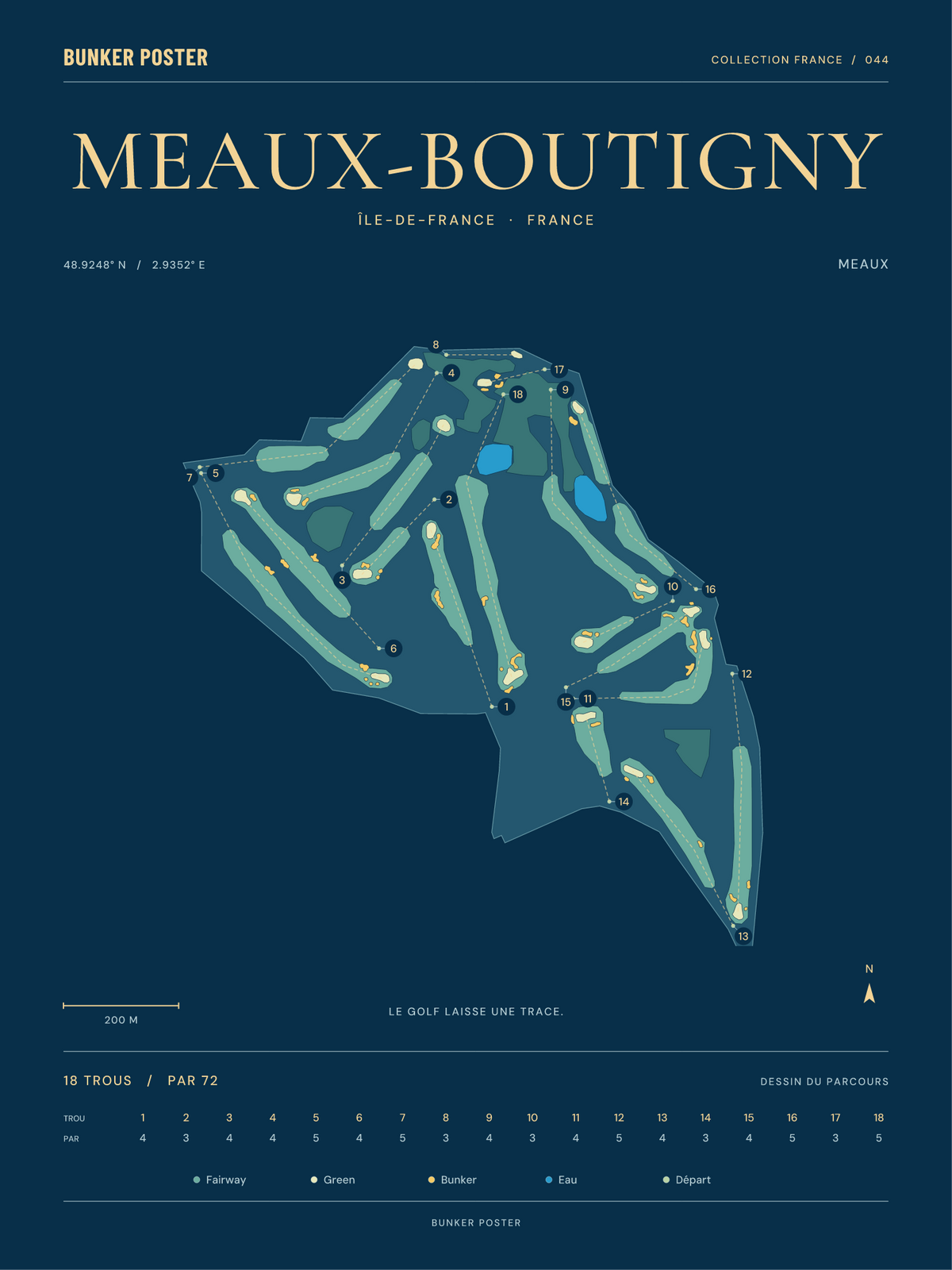Golf de Meaux-Boutigny — Meaux, Sable sur marine, 30 × 40 cm