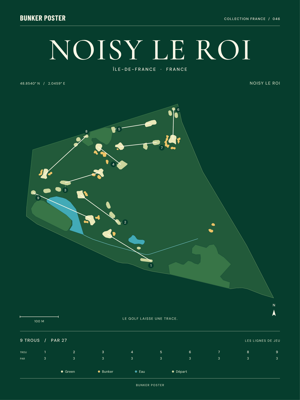 Golf de Noisy le Roi — Noisy le Roi, Vert club, 30 × 40 cm