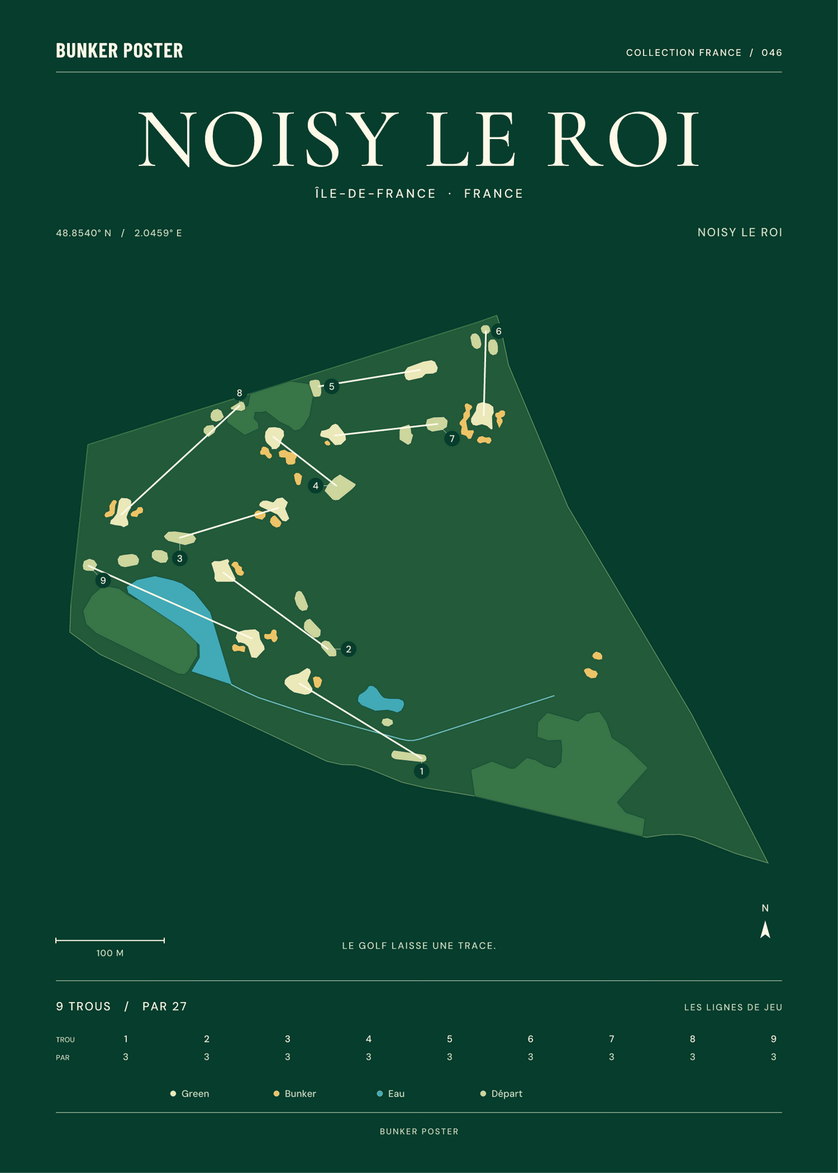 Golf de Noisy le Roi — Noisy le Roi, Vert club, 50 × 70 cm