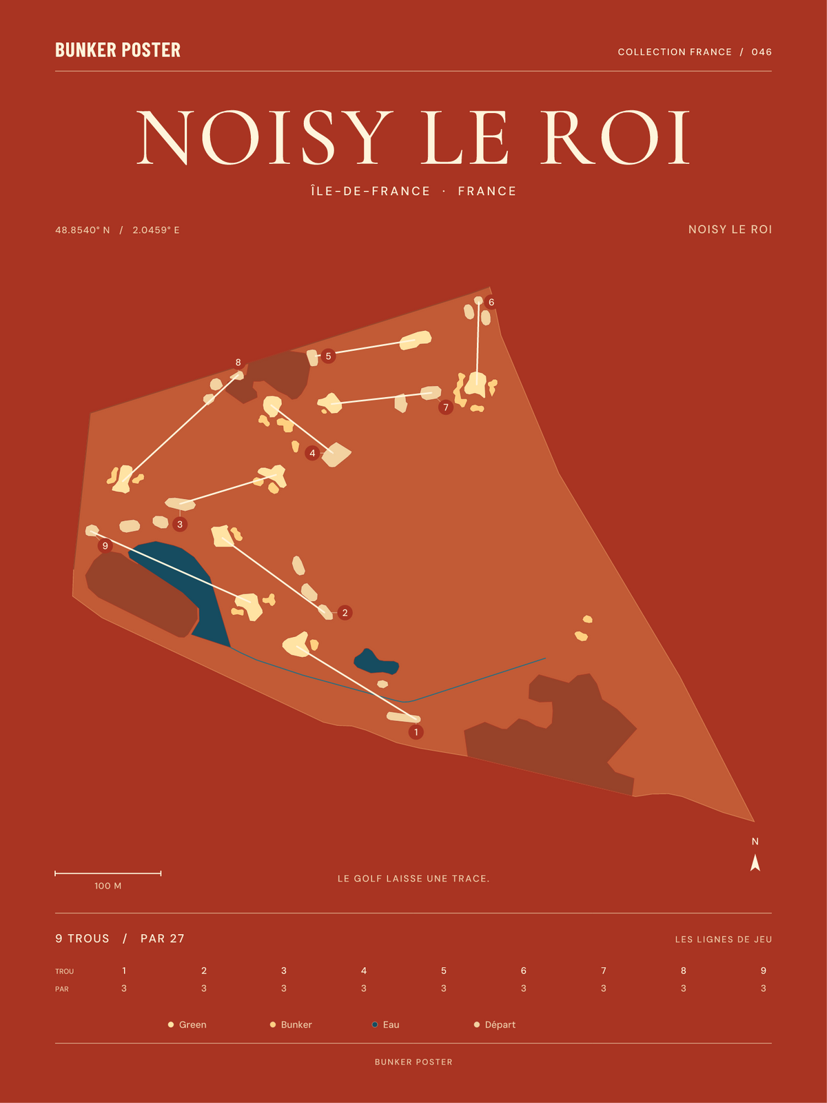 Golf de Noisy le Roi — Noisy le Roi, Terre cuite, 30 × 40 cm