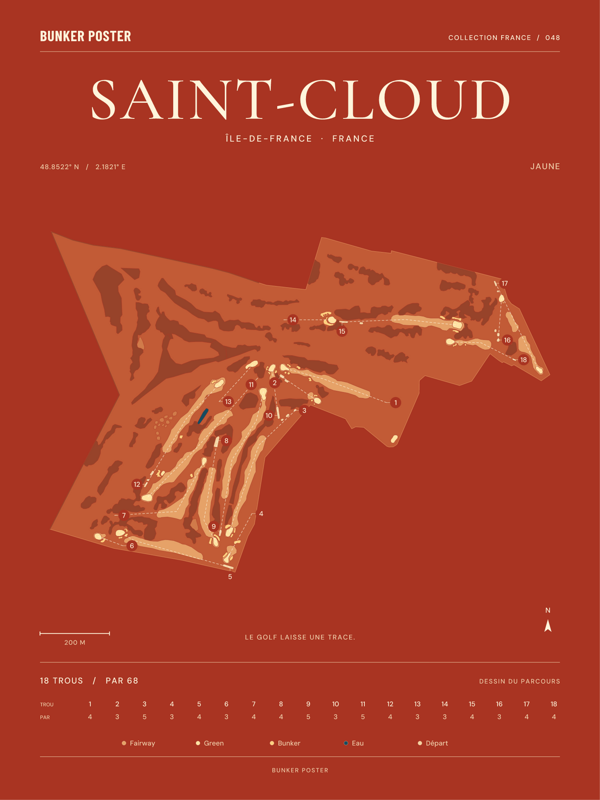 Golf de Saint-Cloud — Jaune, Terre cuite, 30 × 40 cm