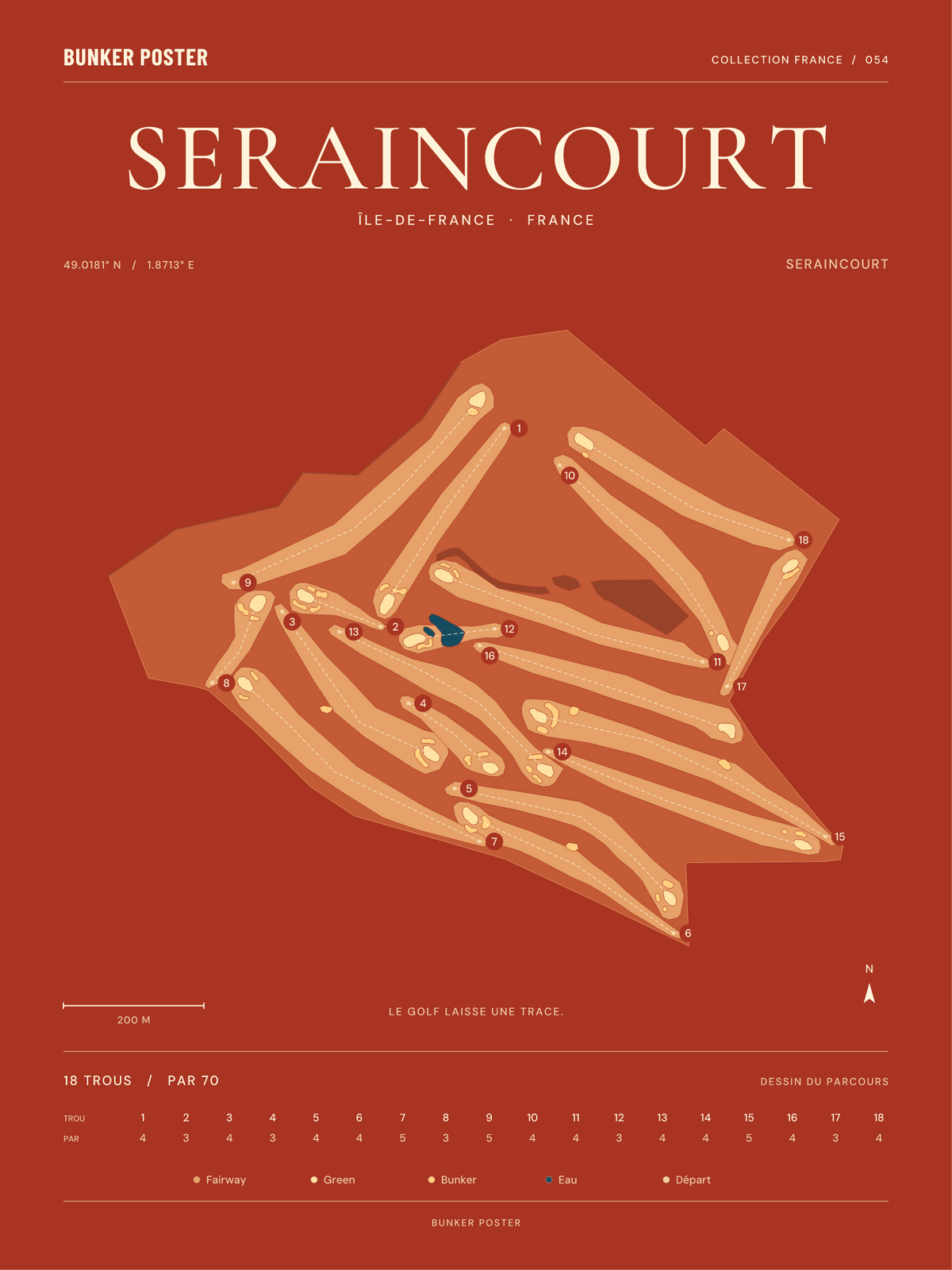 Golf de Seraincourt — Seraincourt, Terre cuite, 30 × 40 cm