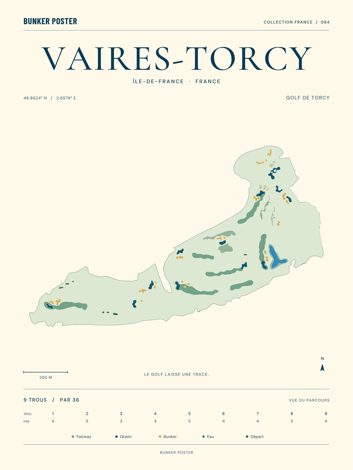 Golf de Vaires-Torcy — Golf de Torcy, Marine sur sable, 30 × 40 cm