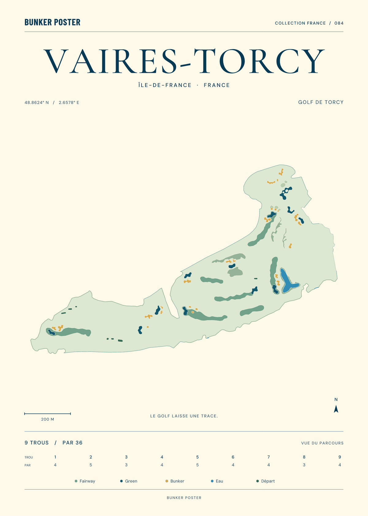 Golf de Vaires-Torcy — Golf de Torcy, Marine sur sable, 50 × 70 cm