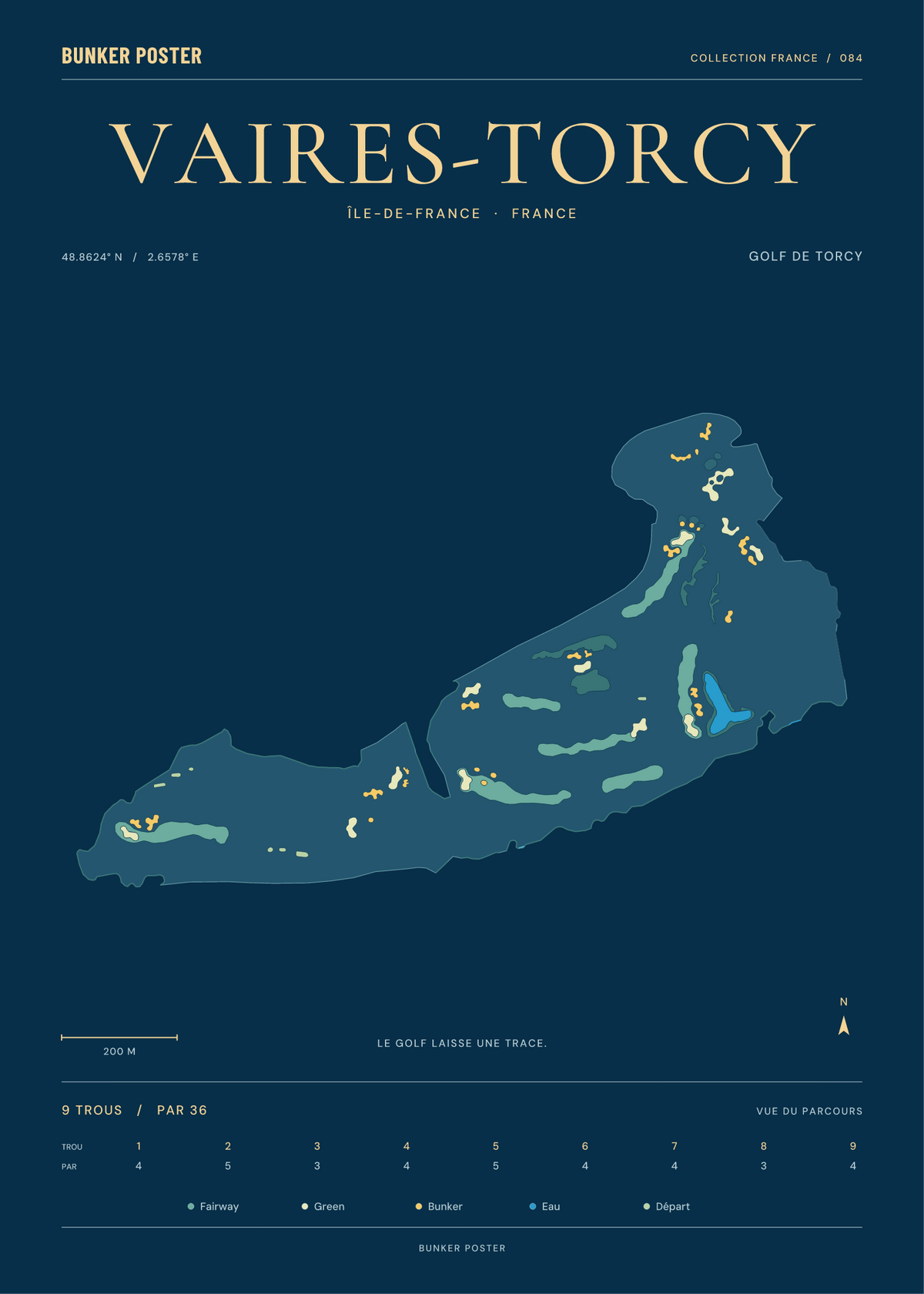 Golf de Vaires-Torcy — Golf de Torcy, Sable sur marine, 50 × 70 cm