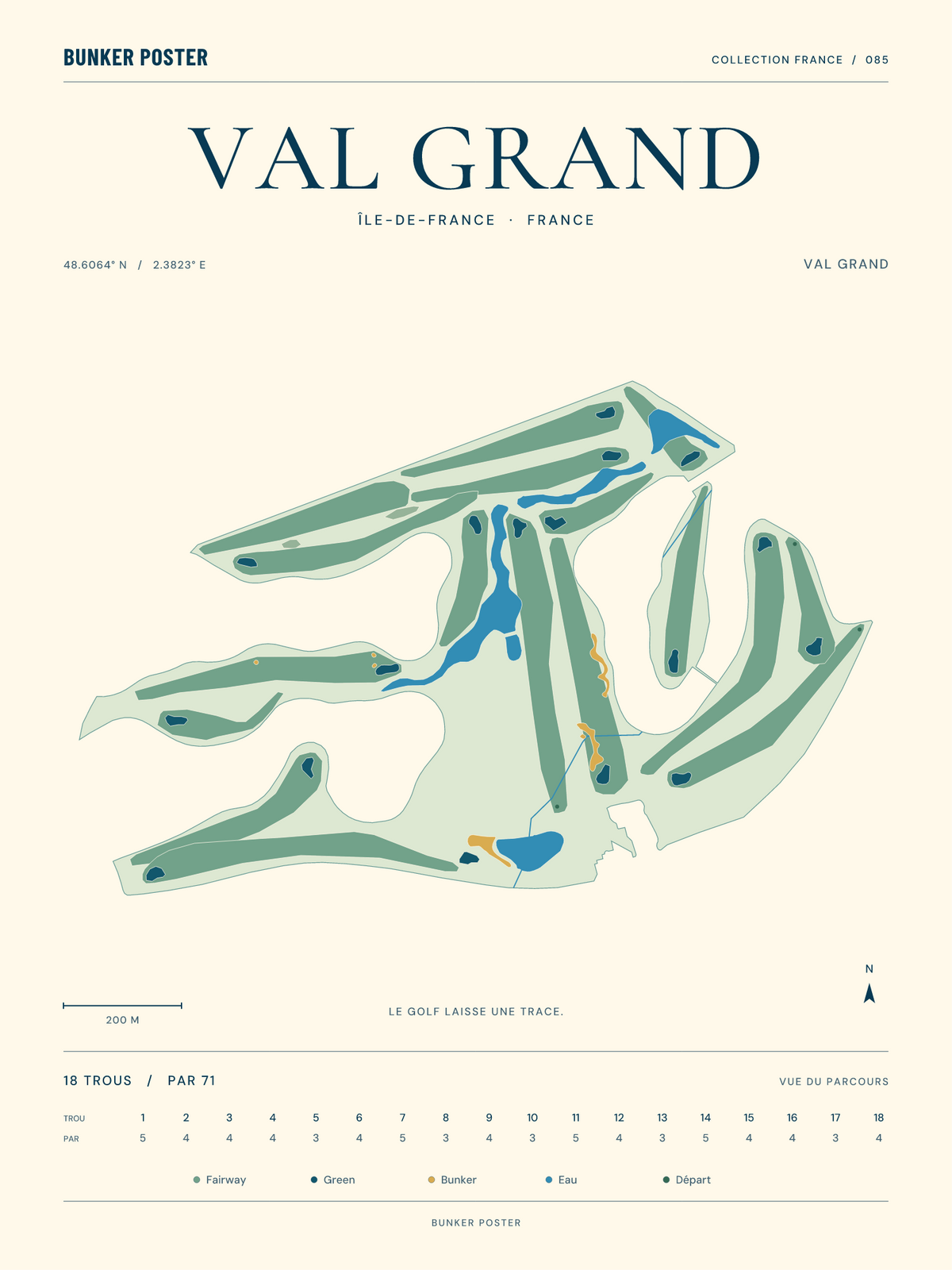 Golf de Val Grand — Val Grand, Marine sur sable, 30 × 40 cm