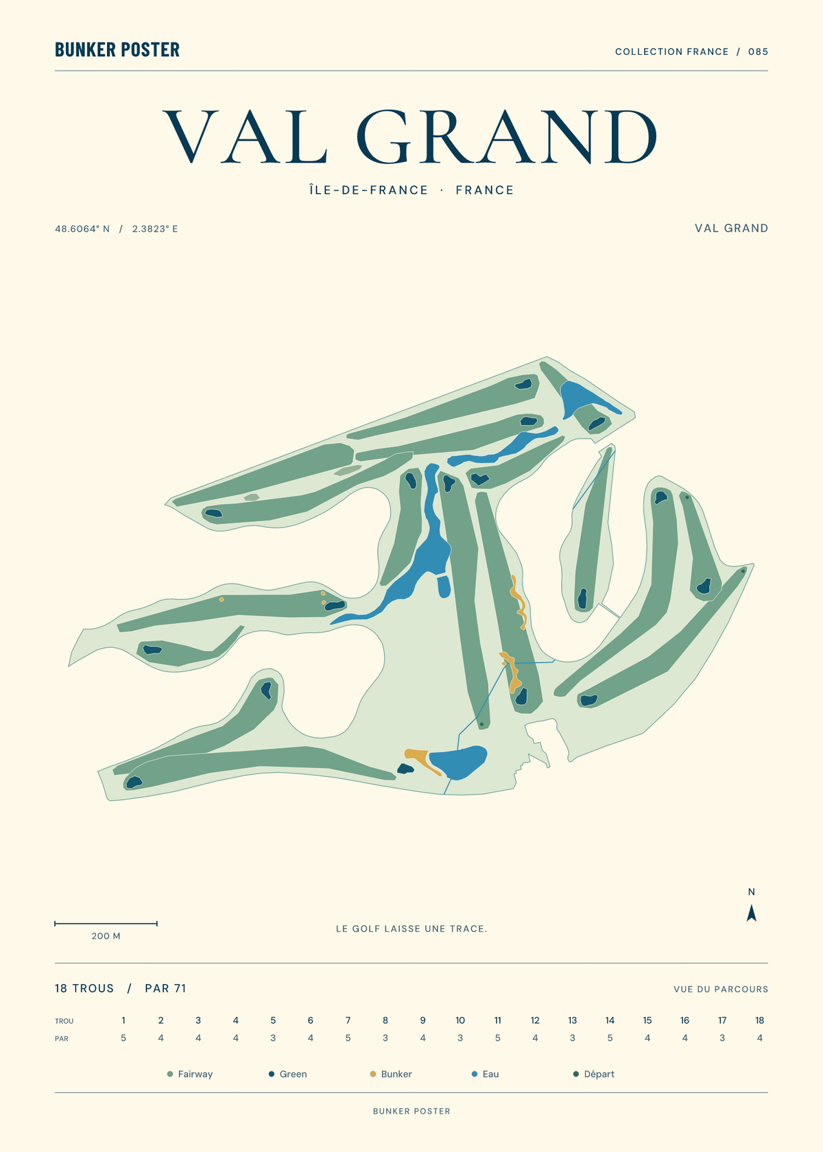 Golf de Val Grand — Val Grand, Marine sur sable, 50 × 70 cm