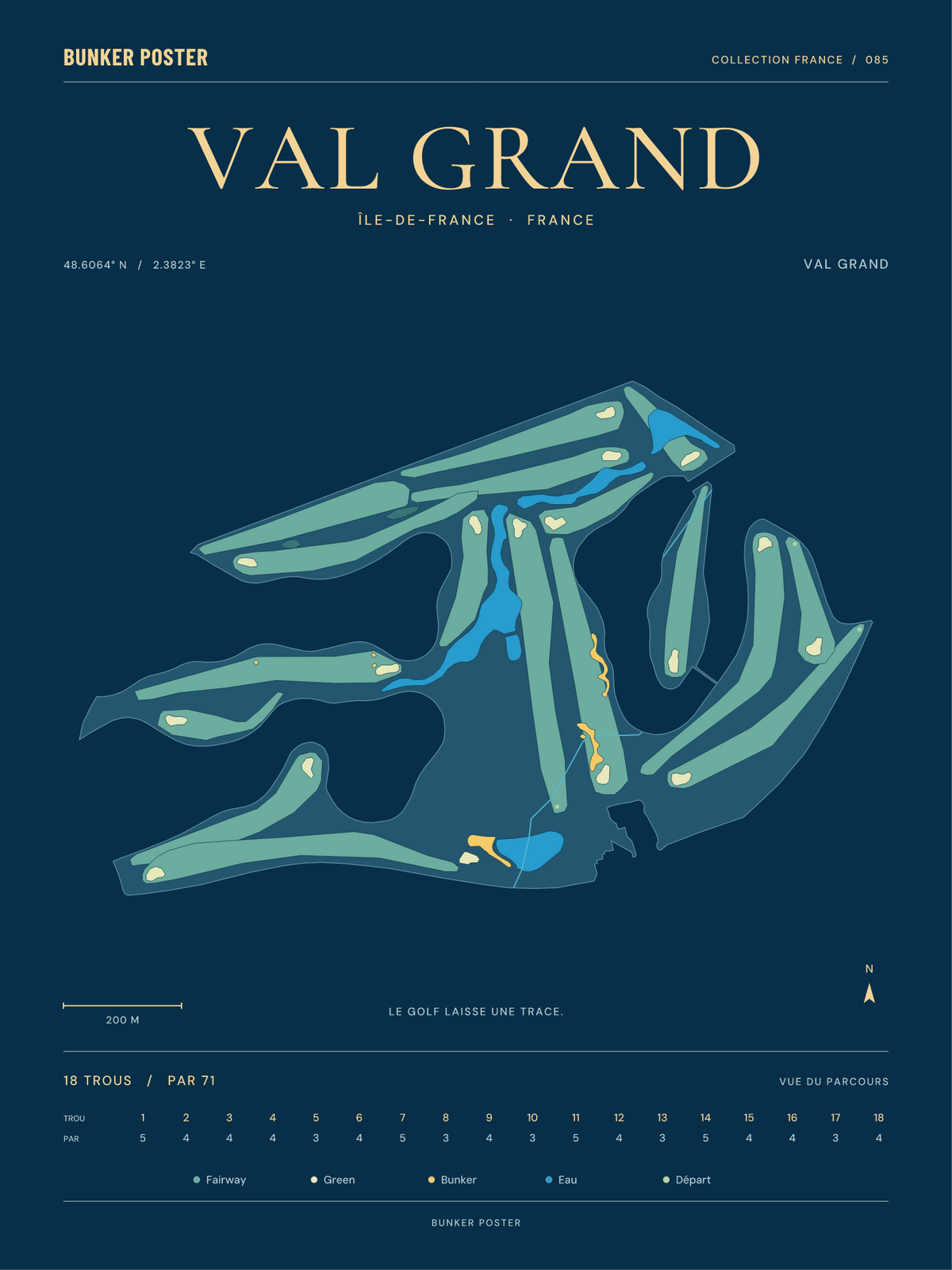 Golf de Val Grand — Val Grand, Sable sur marine, 30 × 40 cm